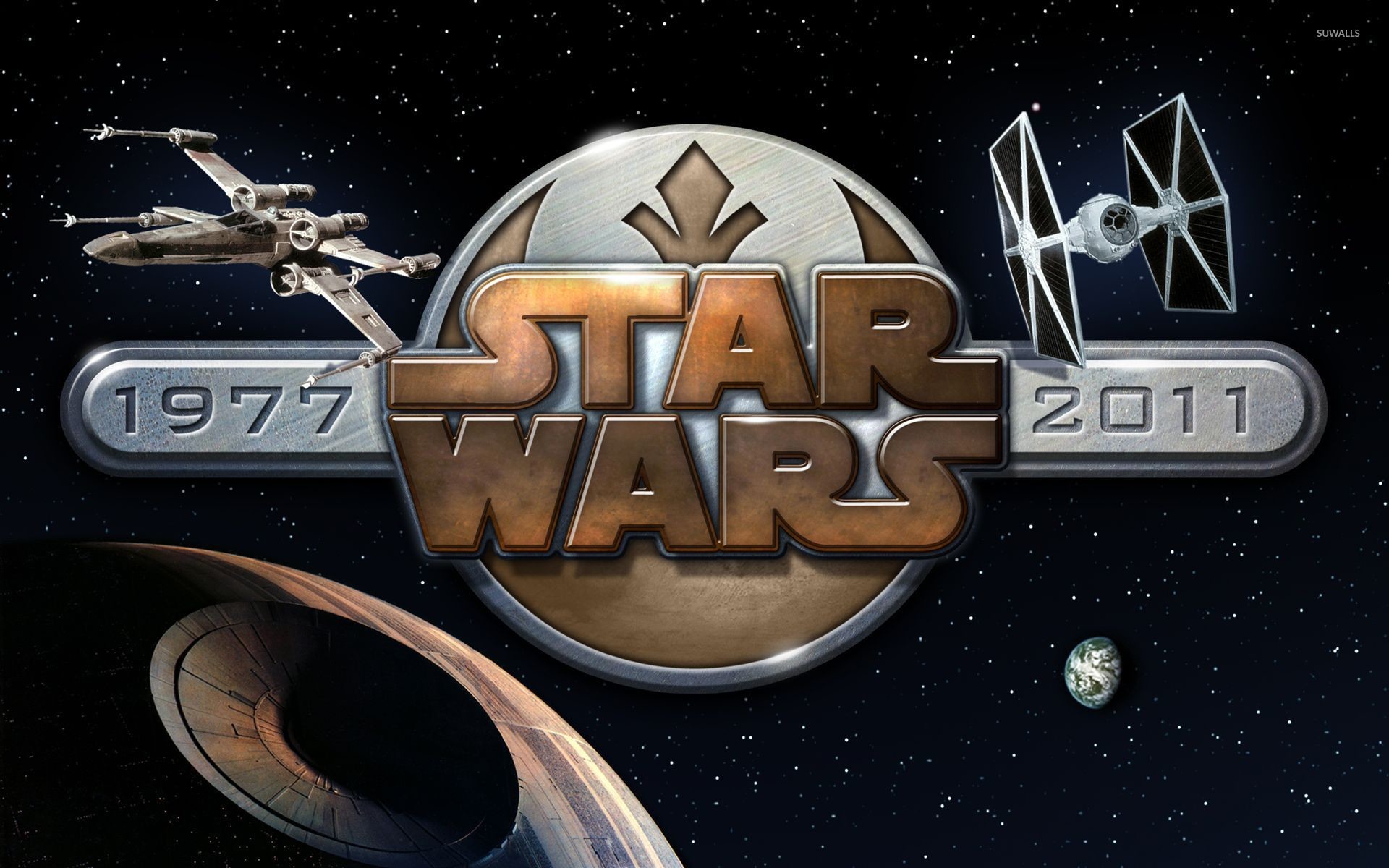 Star Wars metallic logo wallpaper