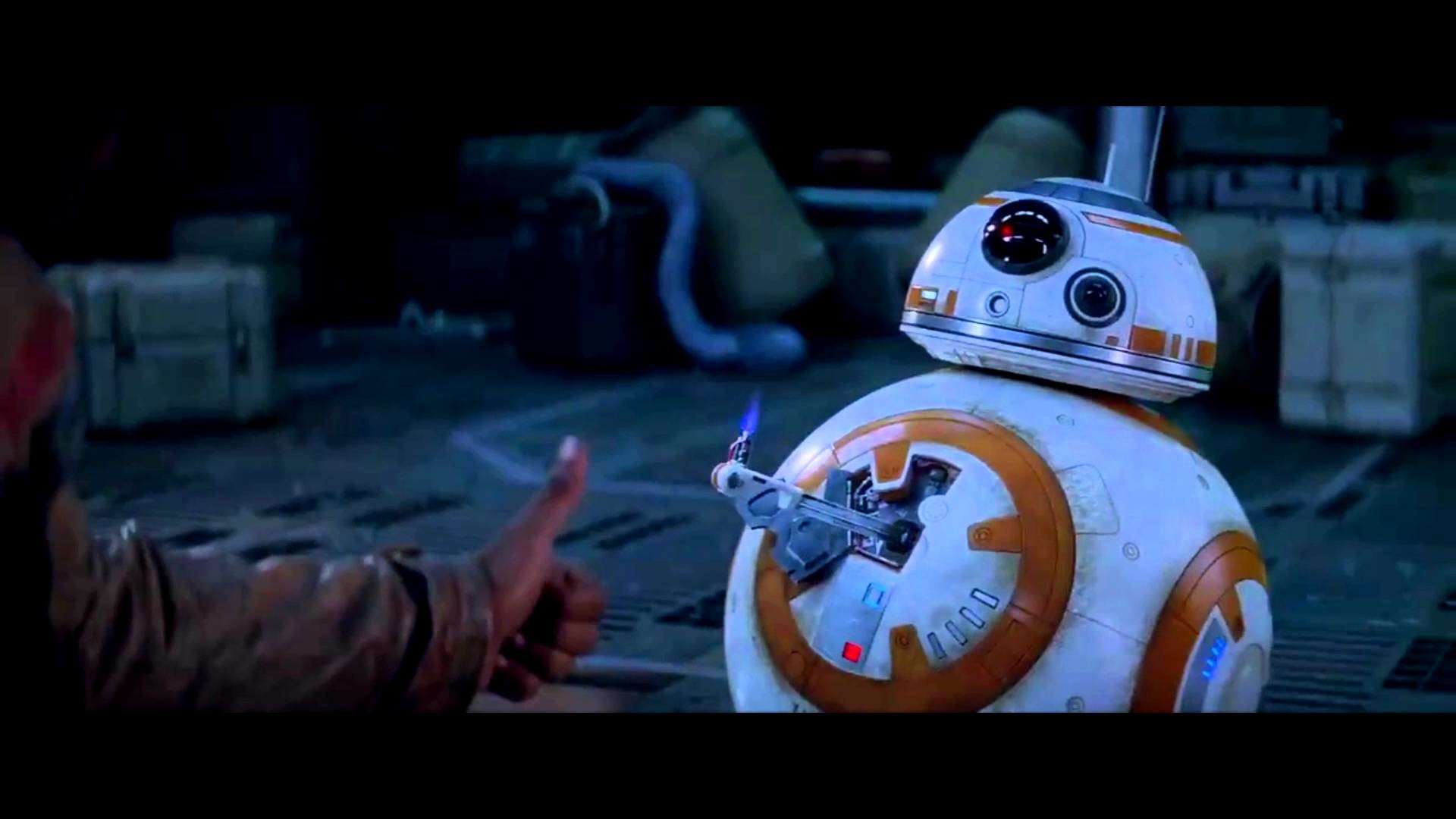 BB 8 Thumbs Up With Finn Scene HD 1080p From Star Wars The Force Awakens