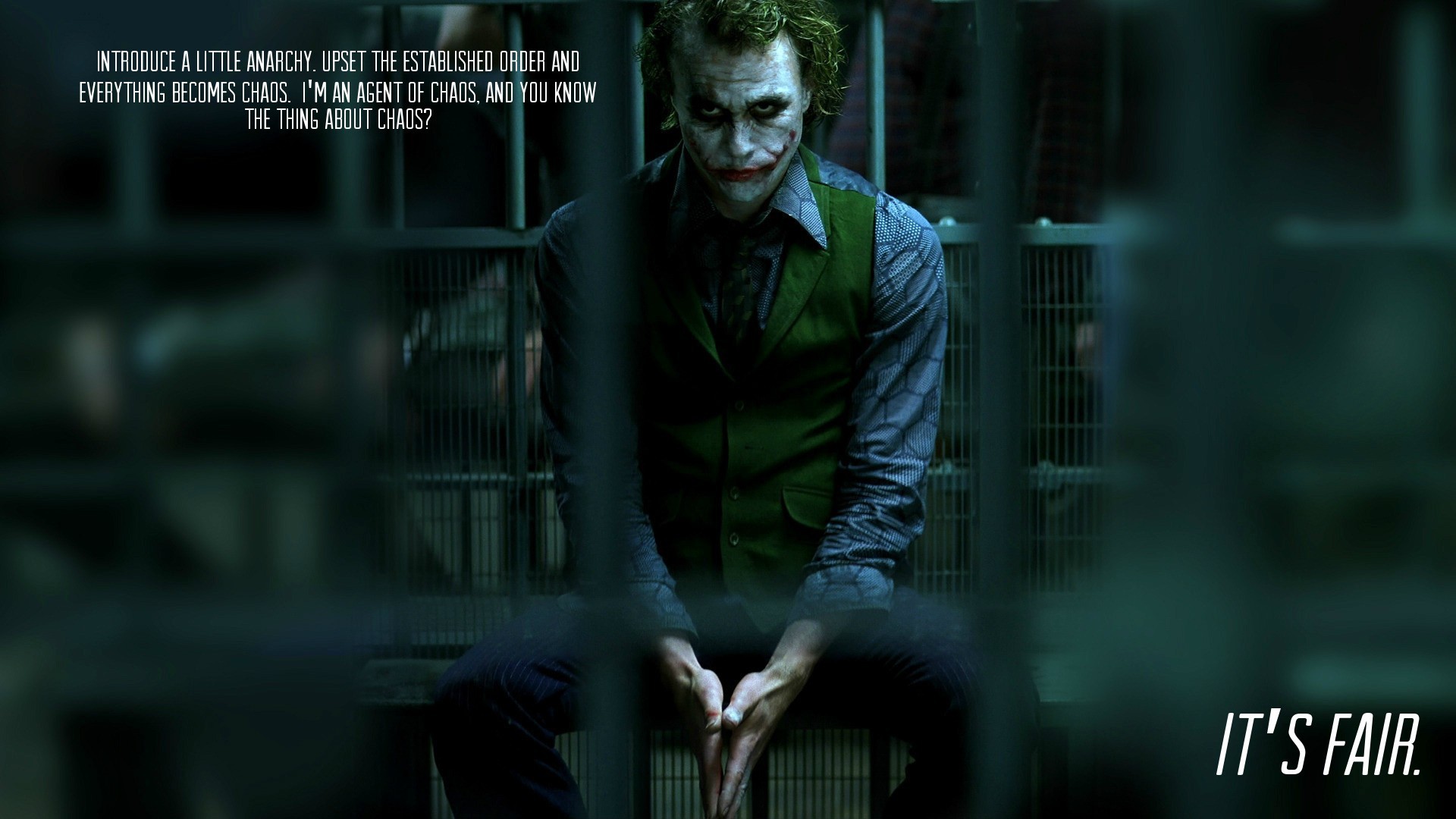 Batman Dc Comics Heath Ledger Jail Quotes The Dark Knight Joker