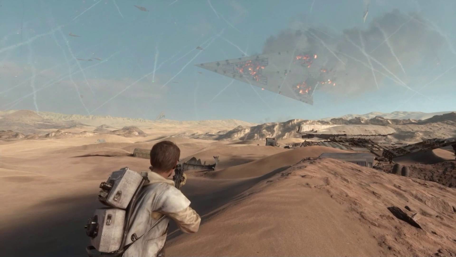 Super Star Destroyer crashes to the ground – Star Wars Battlefront