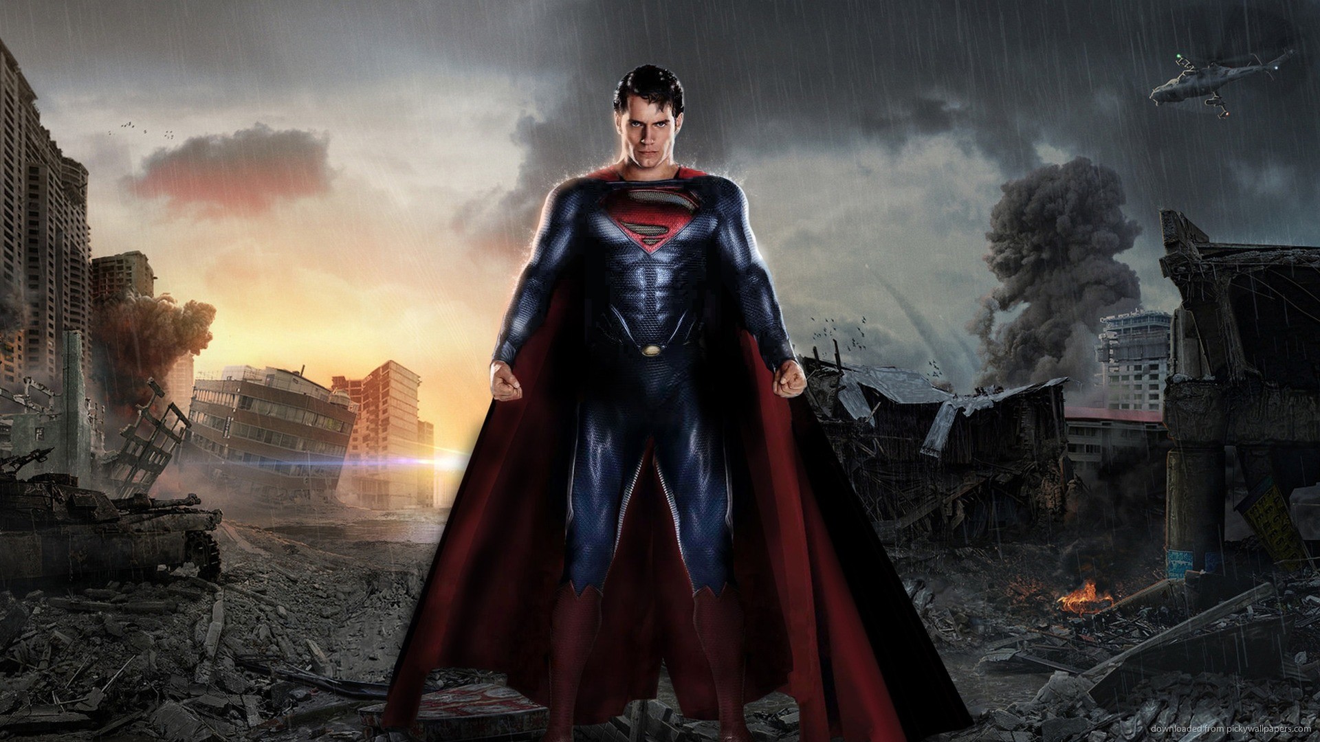 Download Man Of Steel Superman Between The Ruins Wallpaper