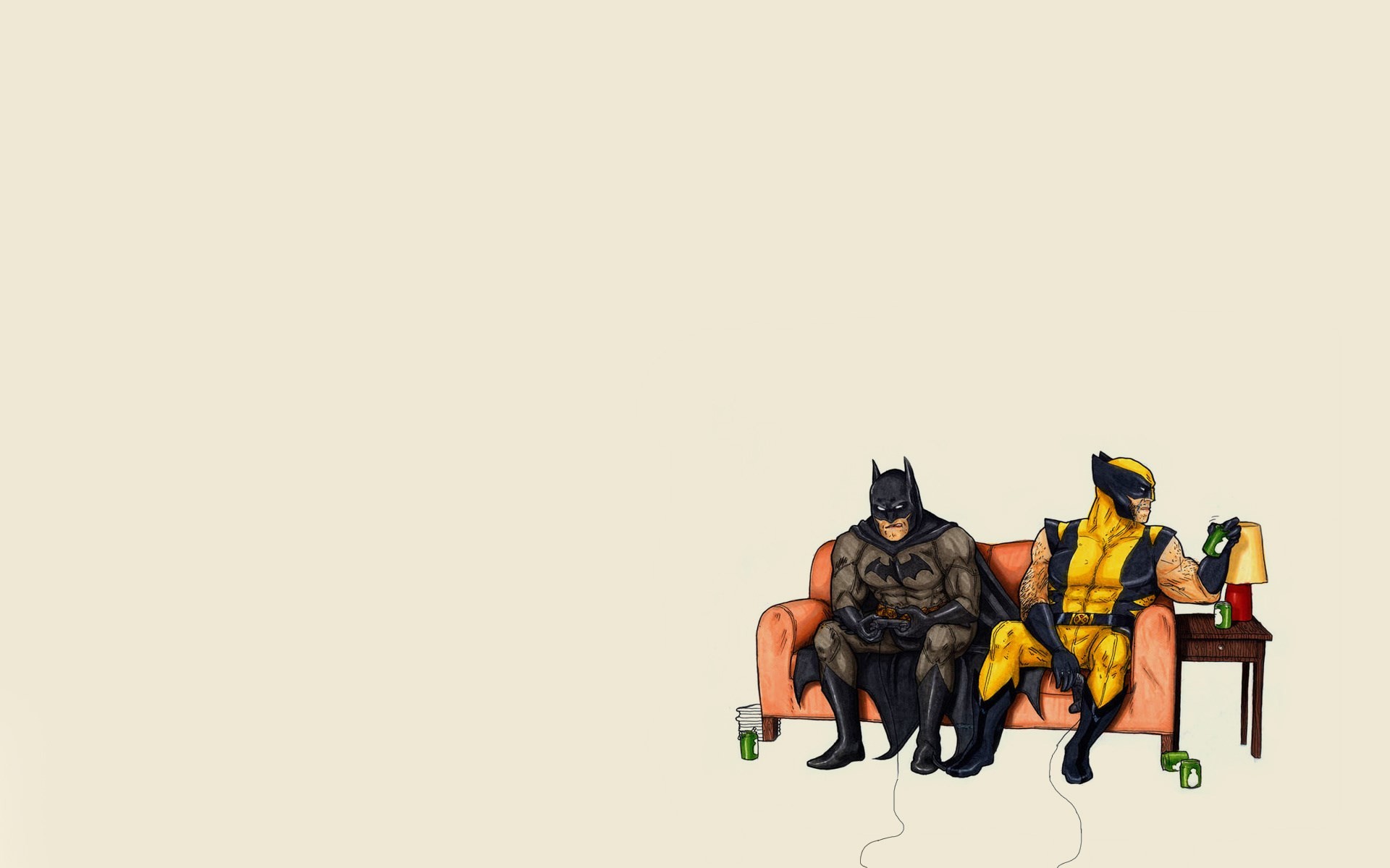 Batman Wolverine Minimalism Art Funny