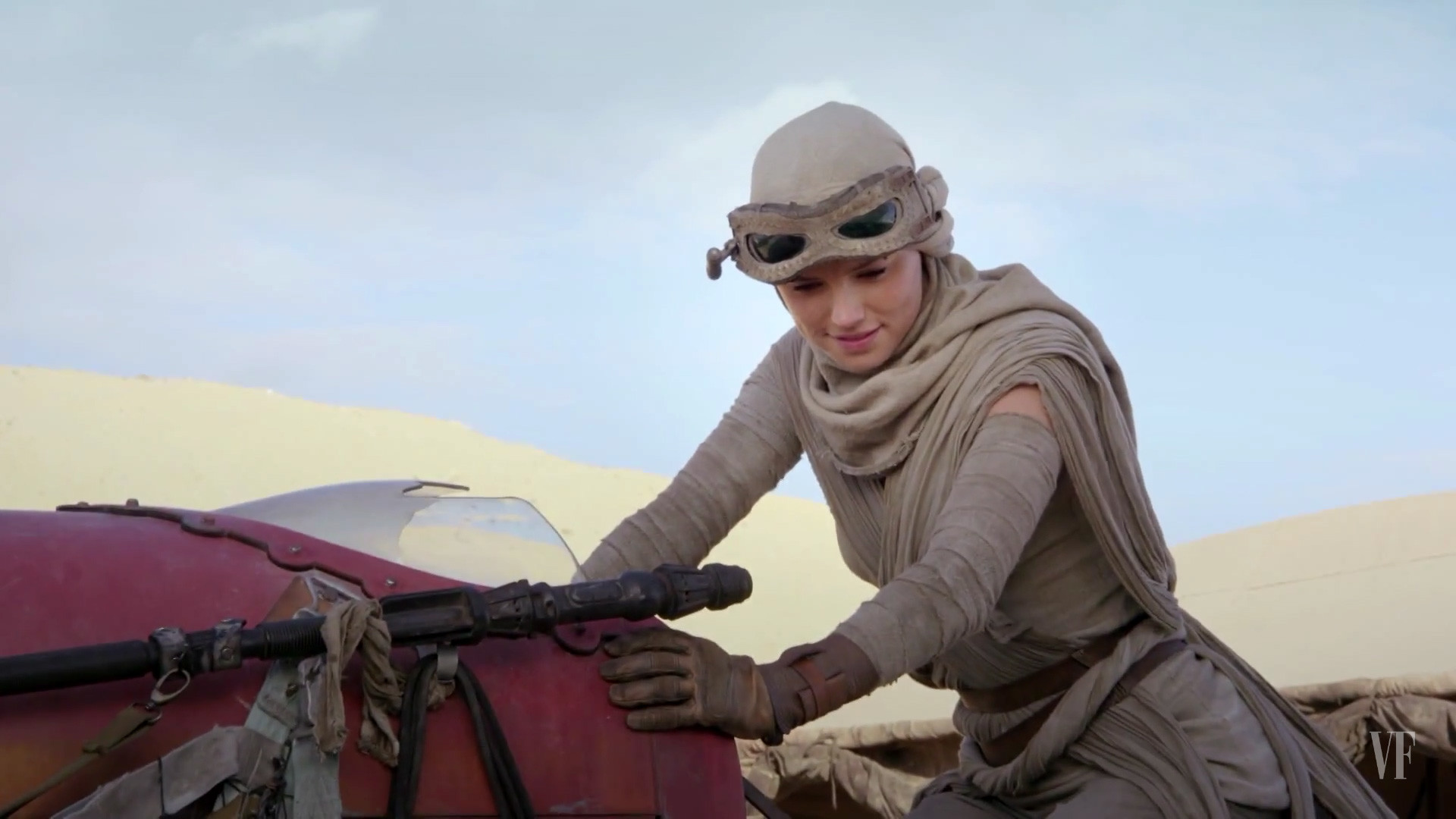 Rey riding her Speeder – Star Wars 7: The Force Awakens wallpaper