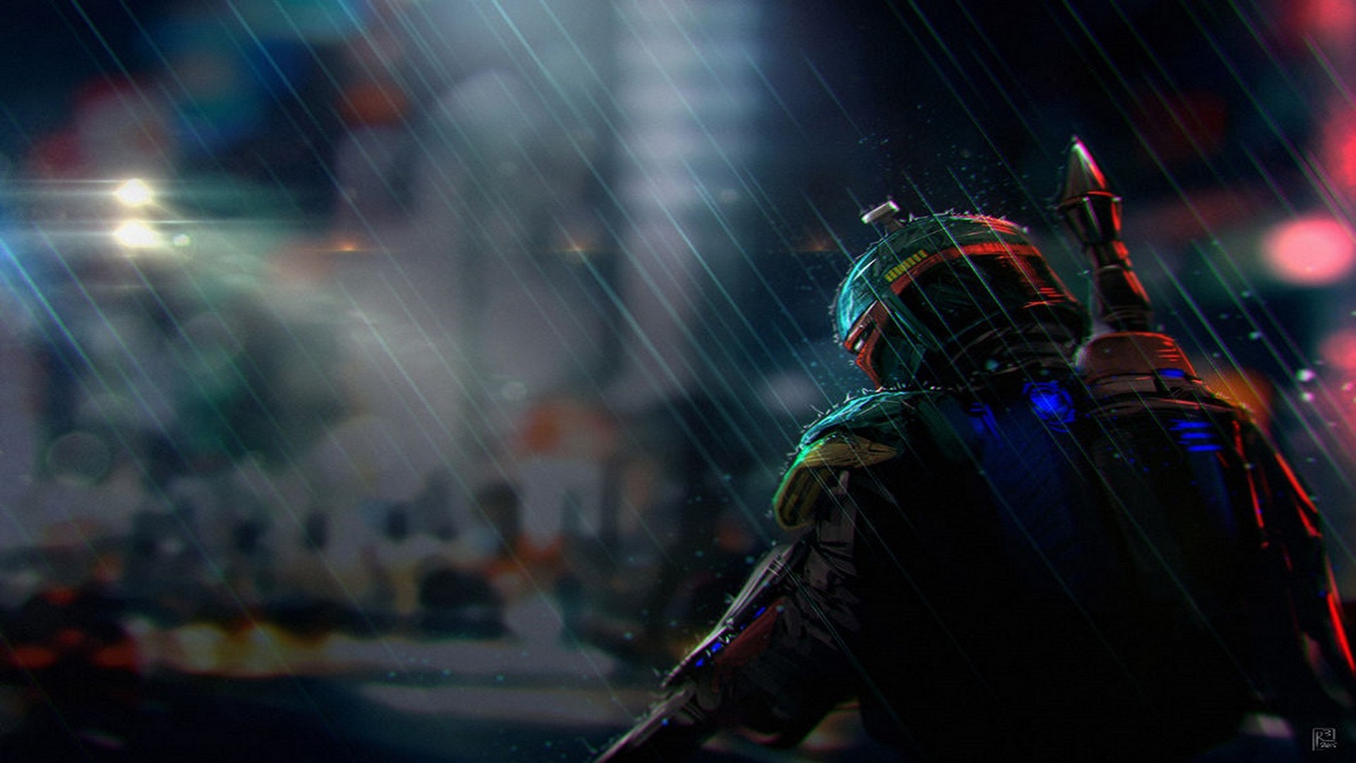 Boba Fett in the rain