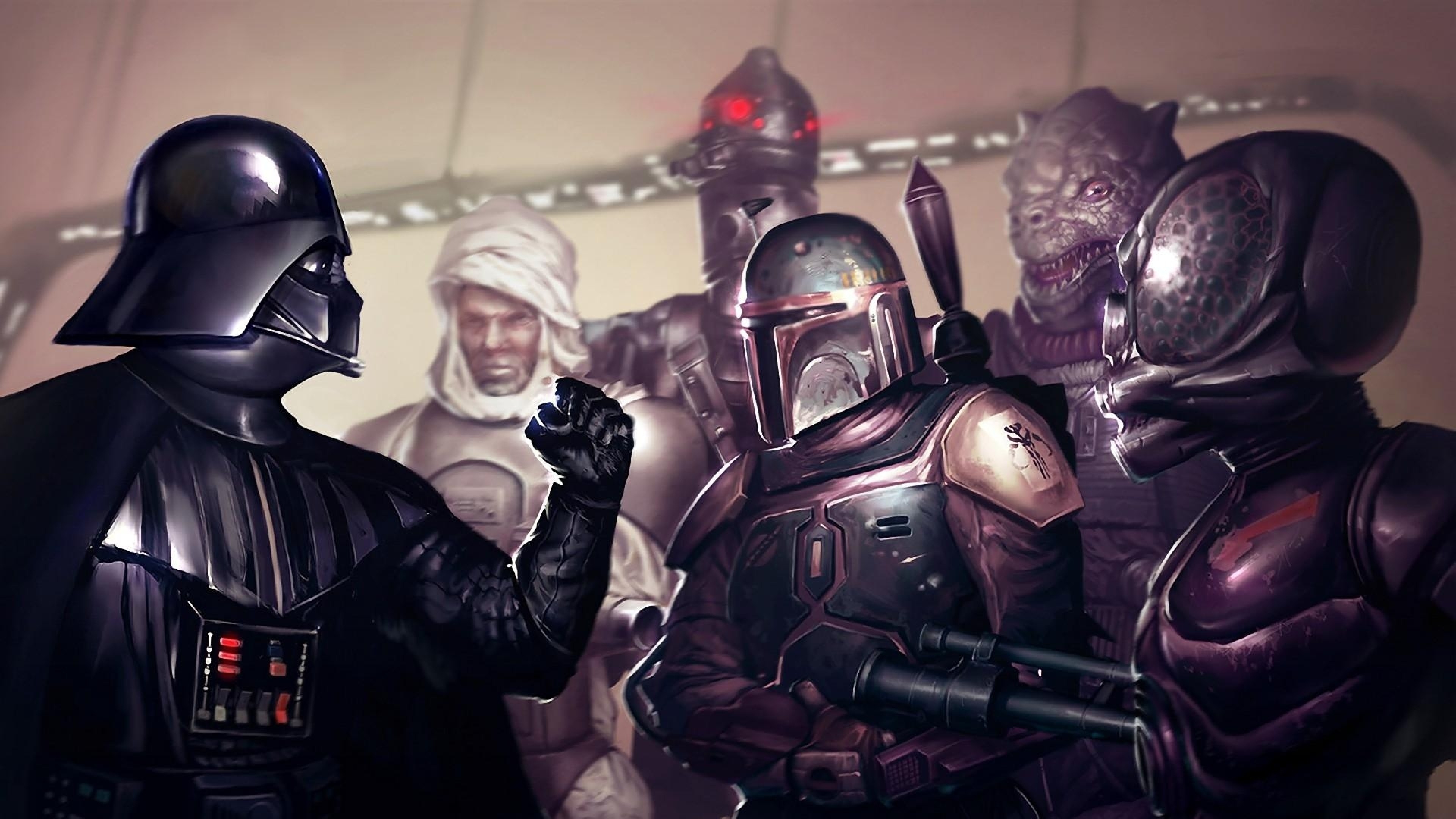 Wallpaper star wars, darth vader, boba fett, fist