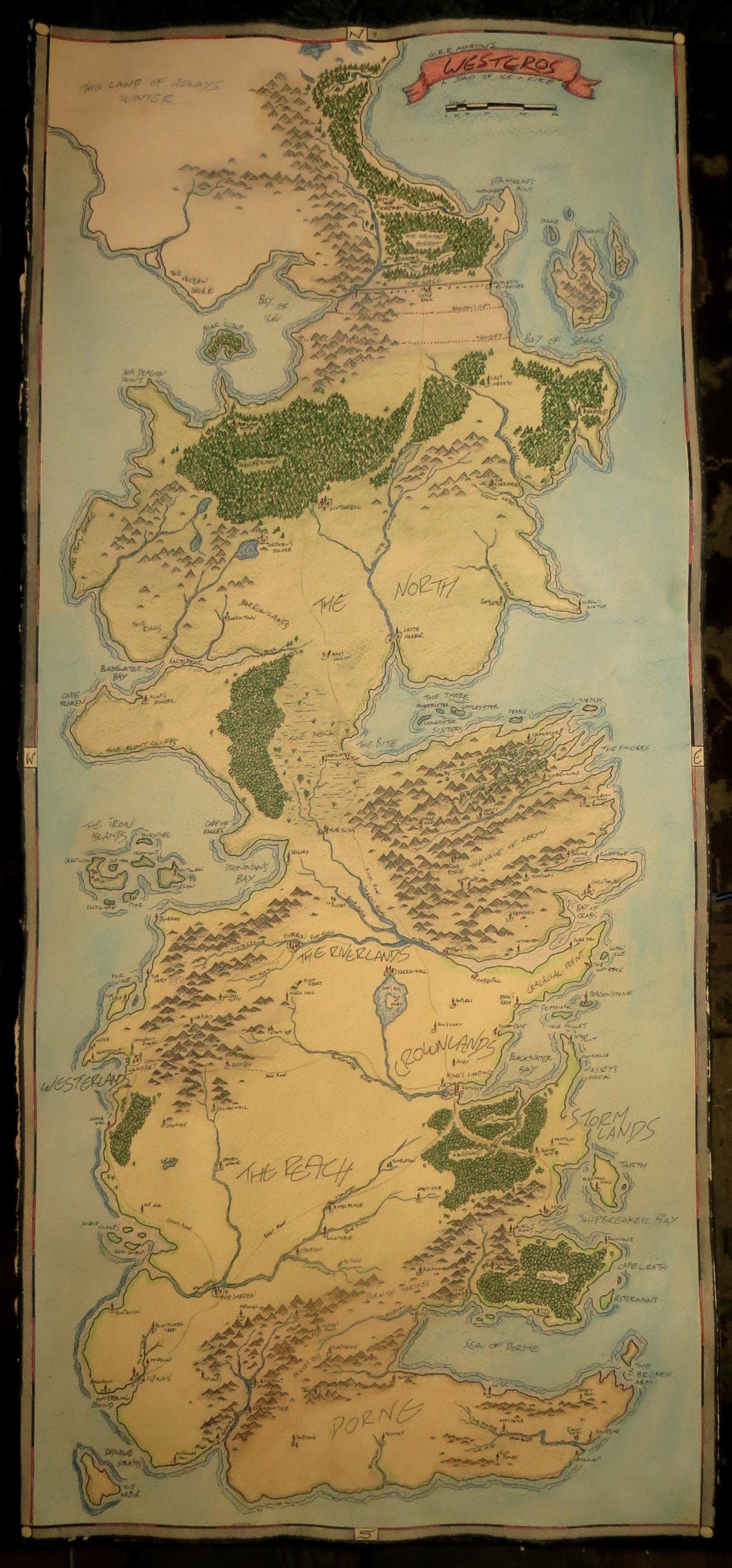 I drew a map of Westeros from Game of Thrones …