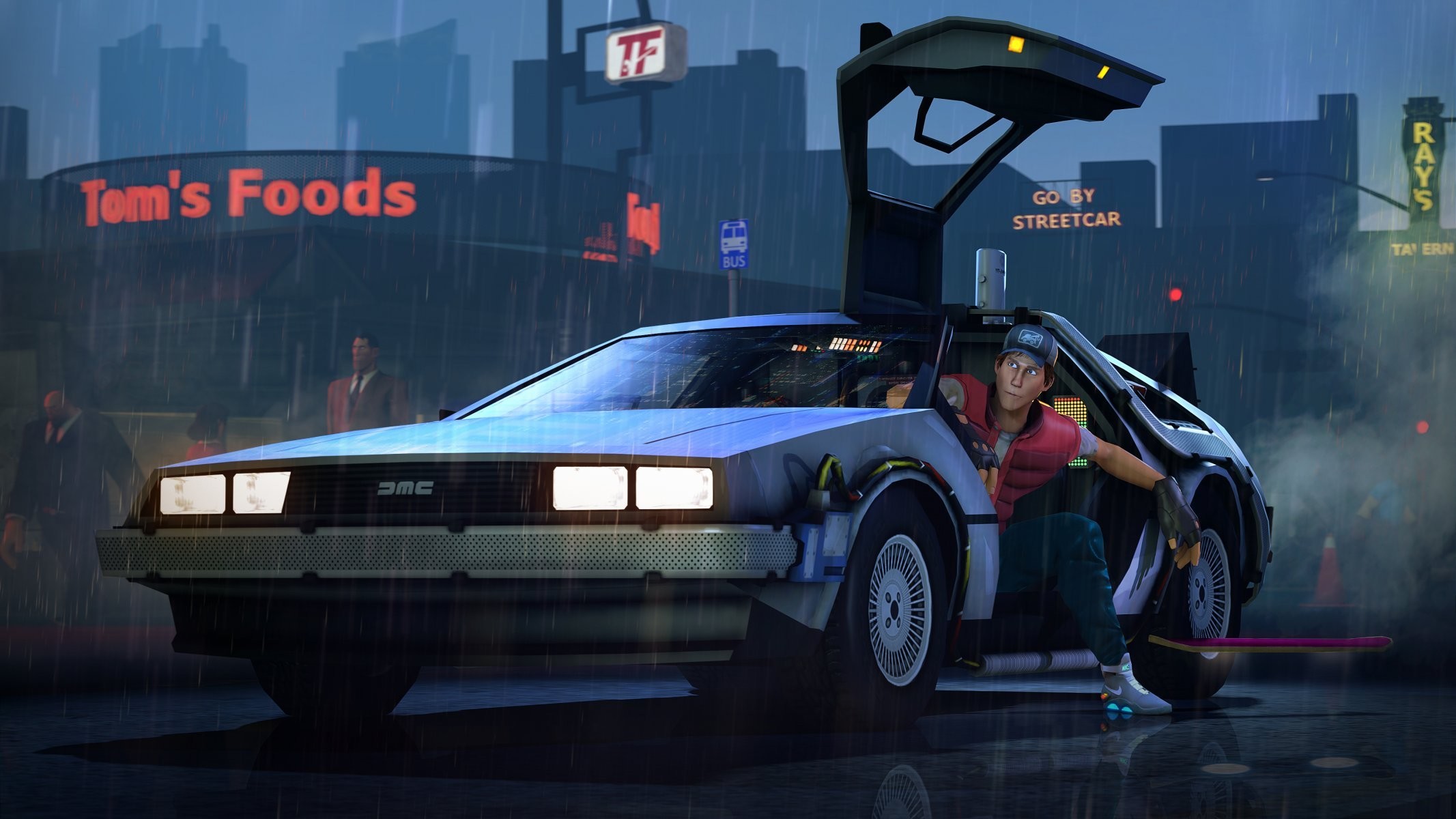 Back to the future back to the future delorean team fortress scout .