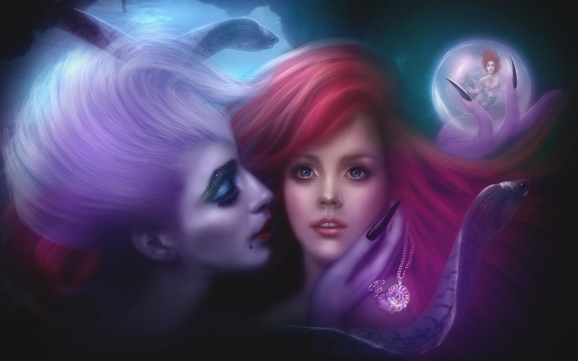 Princess Ariel Movie Little Mermaid Animated Film Fanart Dark Fantasy Walt Disney HD Free