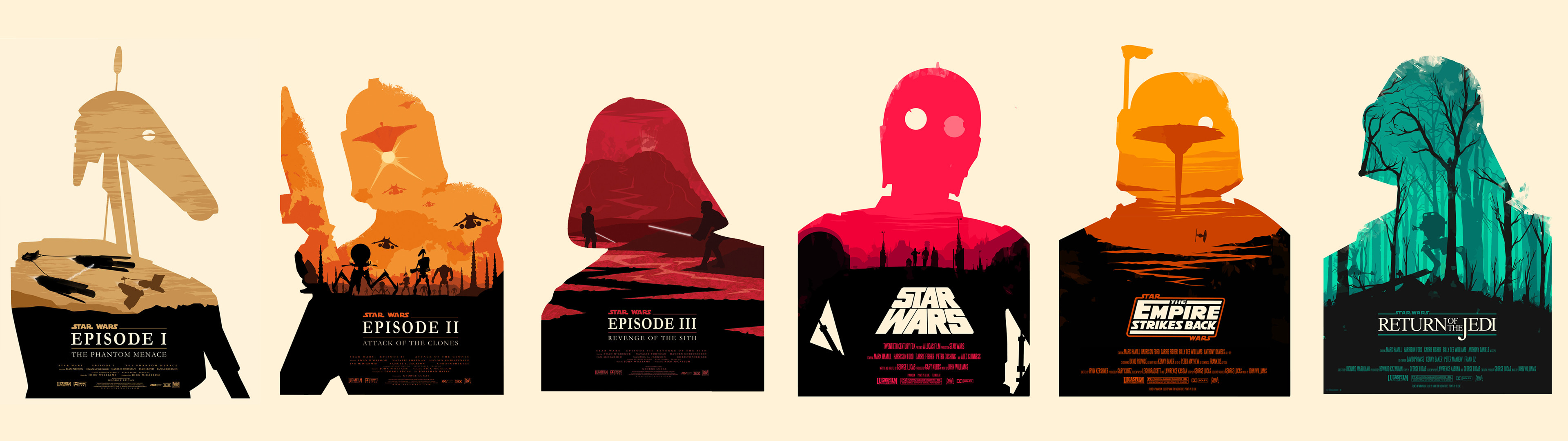 Dual monitor Star Wars posters 3840×1080 by Douglas