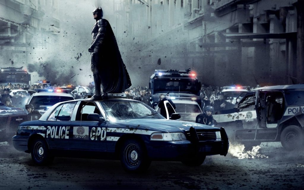 Batman riot christian bale gotham city police cars batman the dark ...