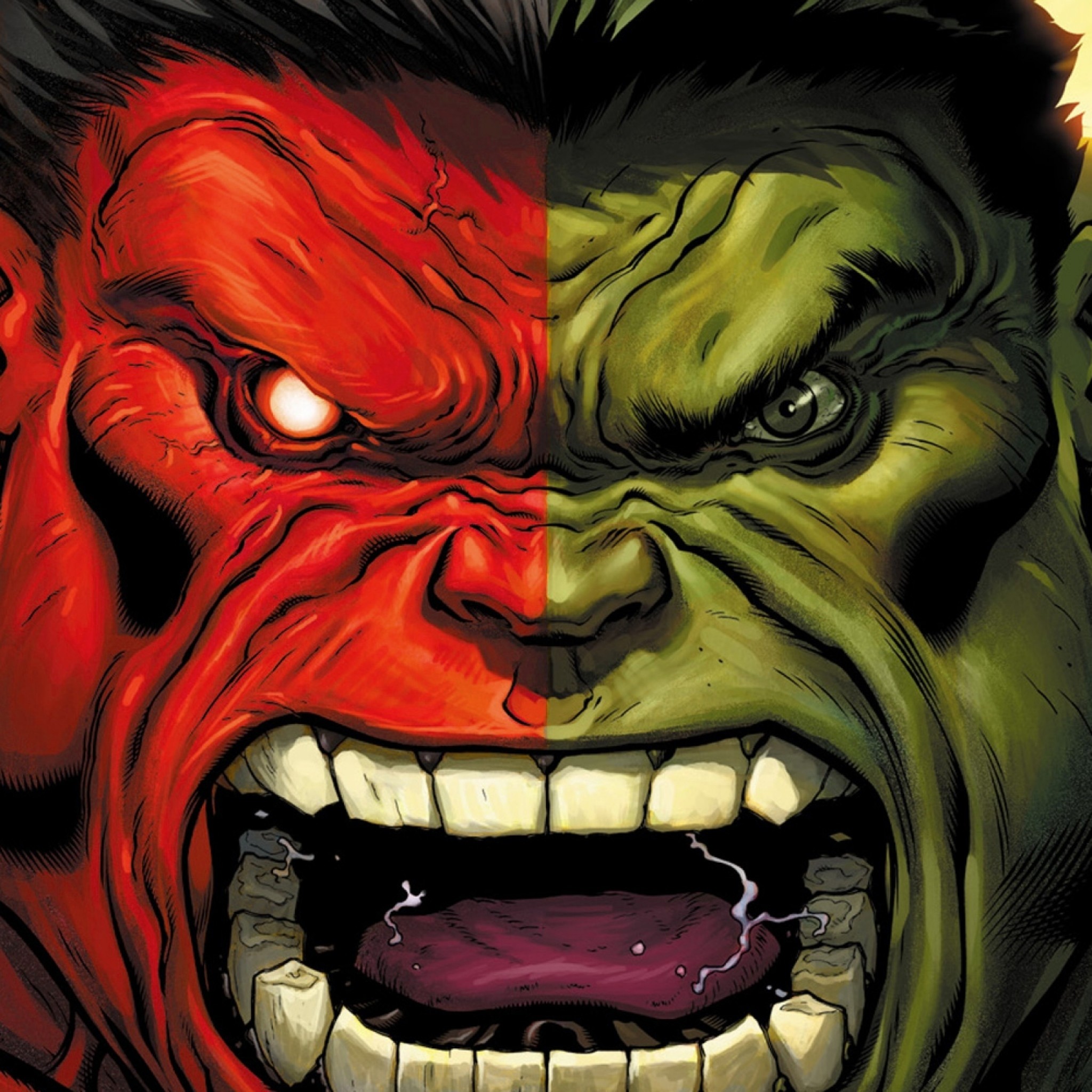Preview wallpaper hulk, marvel comics, art, aggression 2048×2048