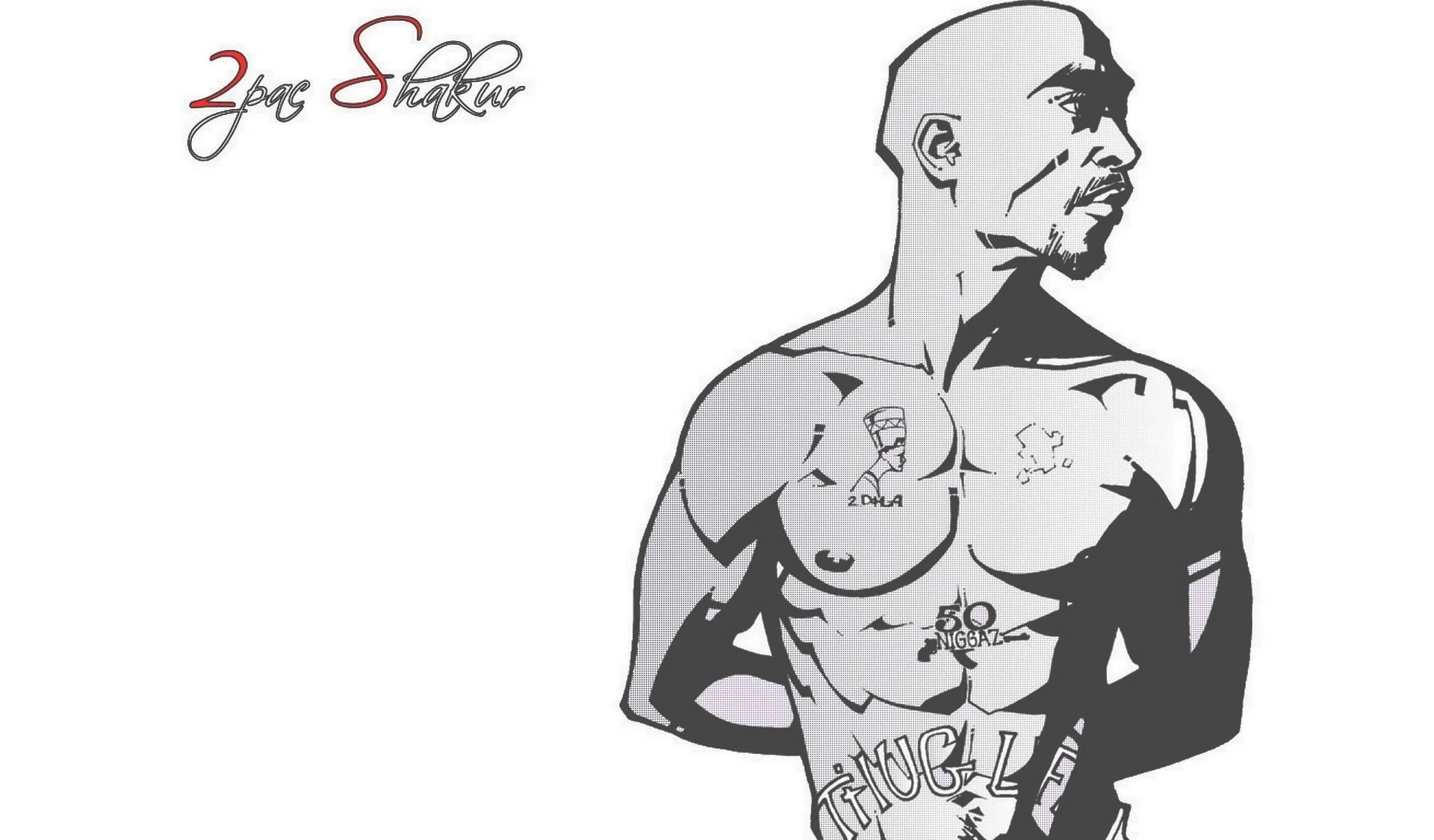 2pac tupac amaru shakur tattoo white standing music hip-hop rap picture  style great the