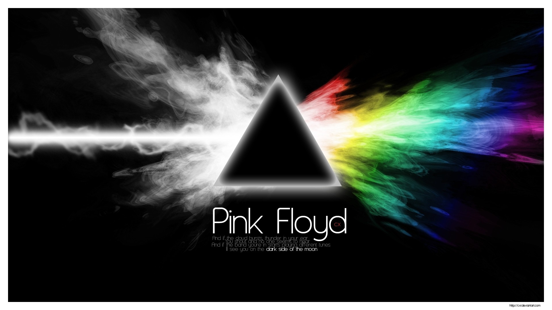 Preview wallpaper pink floyd, sign, text, graphics, triangle 1920×1080