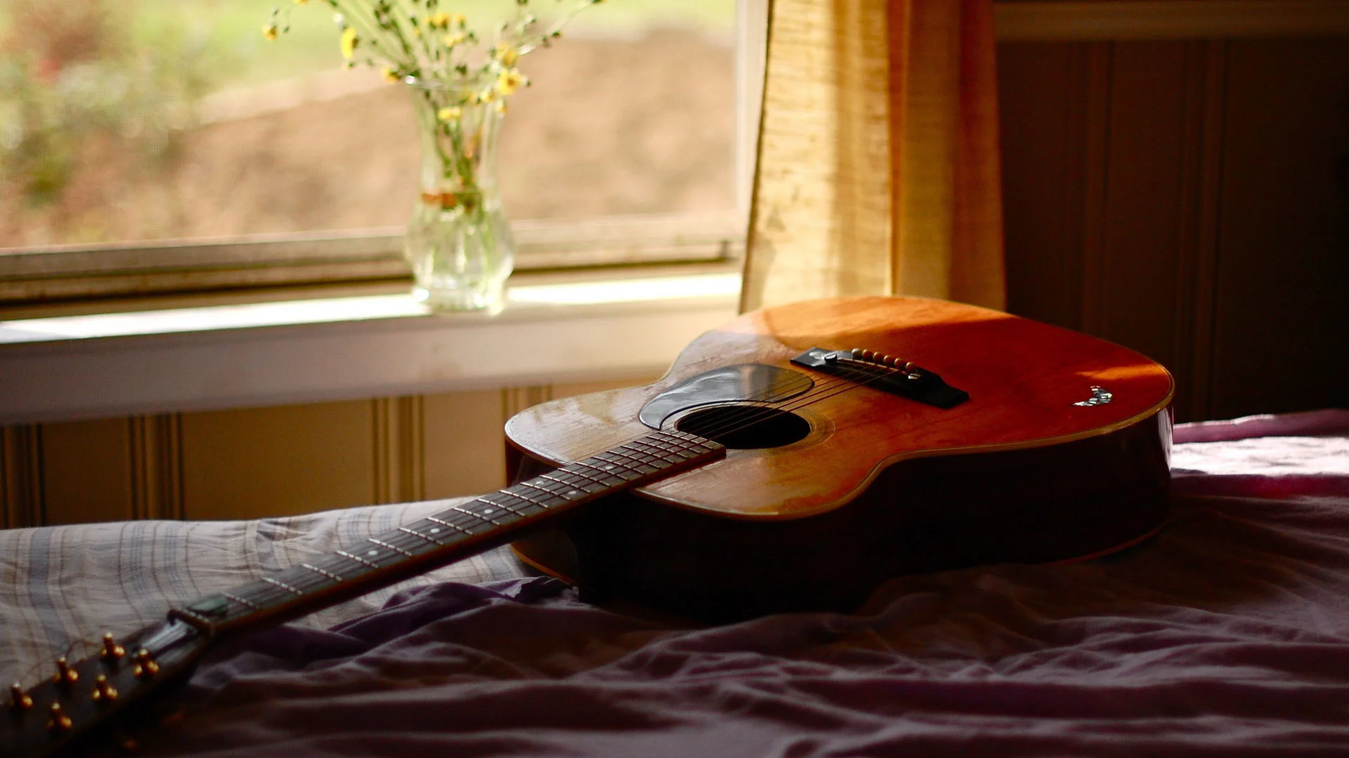 Acoustic guitar wallpaper hd resolution with high definition