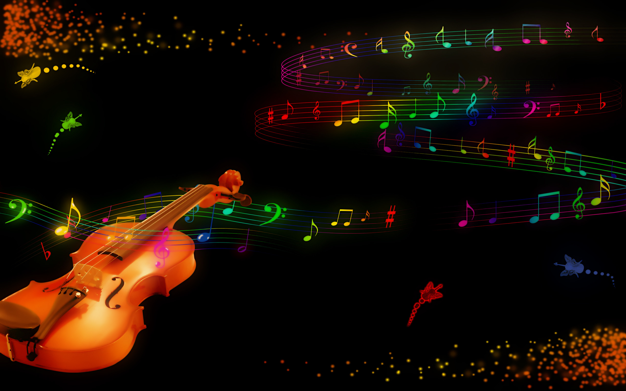 Violin and Music Wallpaper