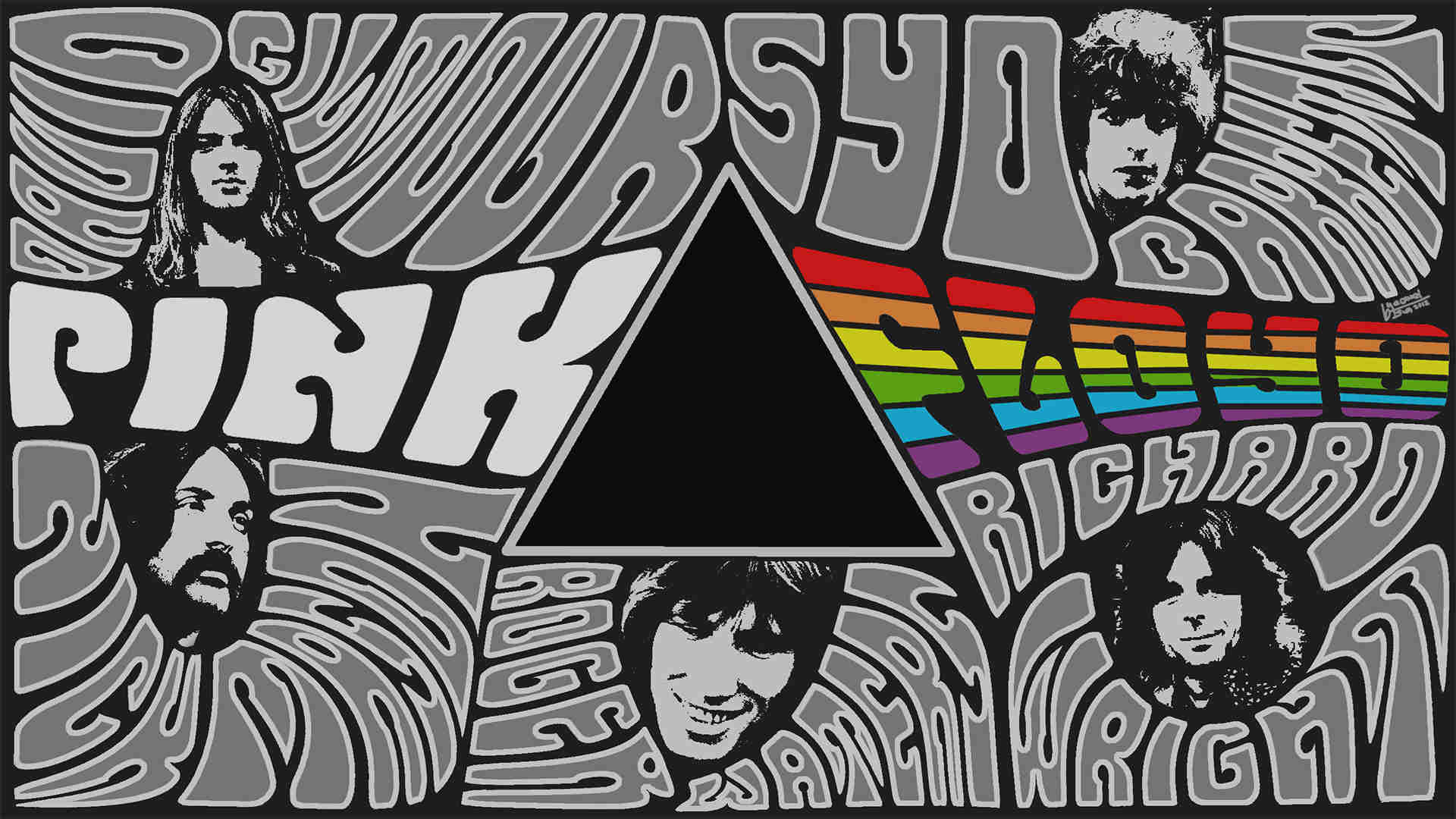 Typography Pink Floyd Wallpaper