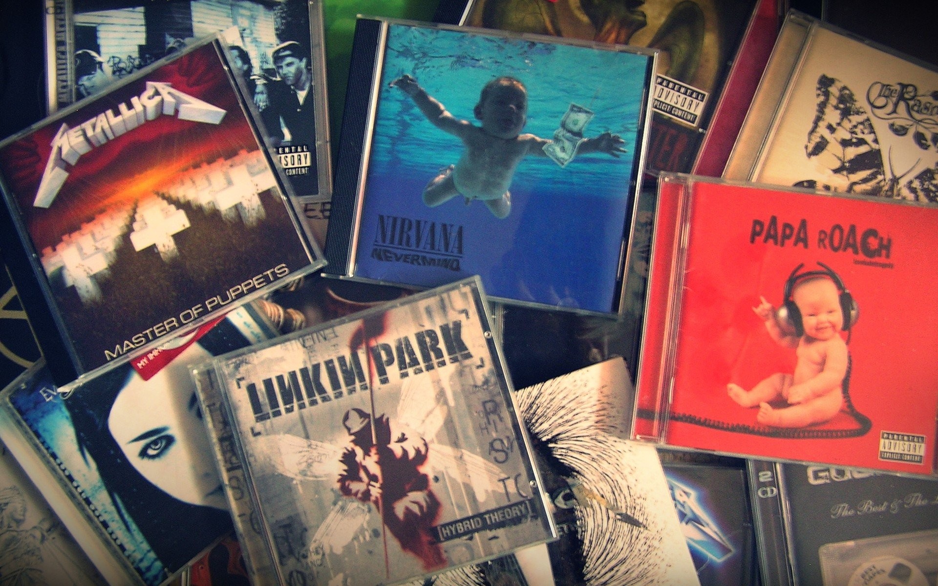 Album Covers Compact Disc Linkin Park Metallica Nirvana Papa Roach Rocks