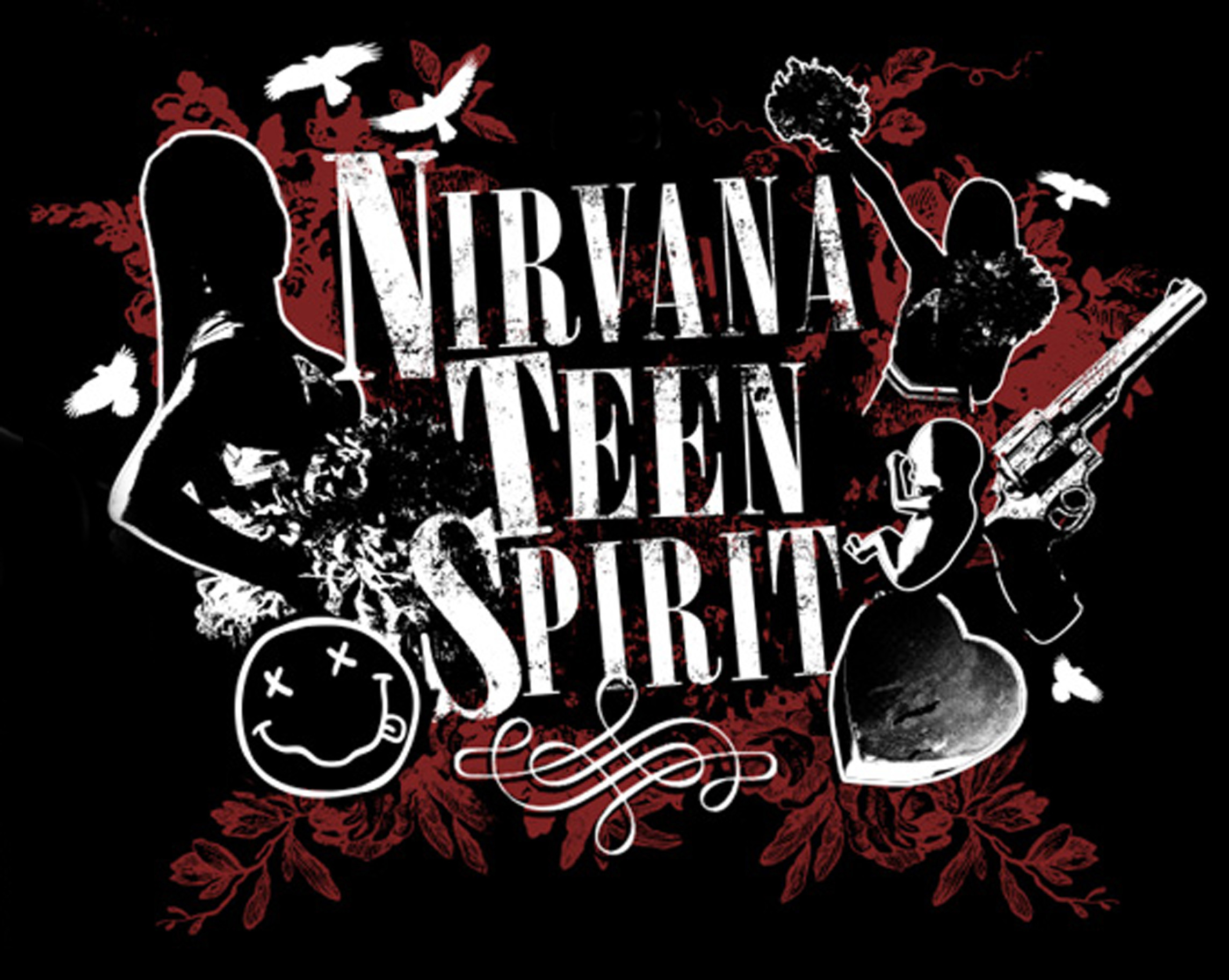 Nirvana Logo Nirvana Teen Spirit – Logo with black background