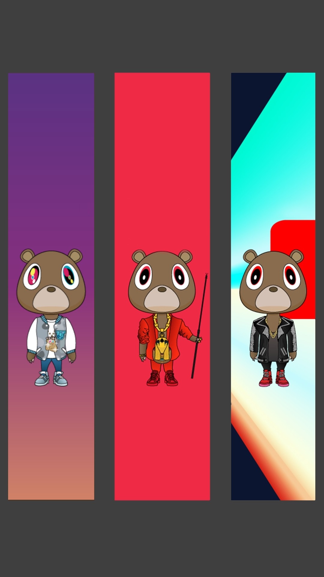 Modified I picture I saw on here into a phone wallpaper featuring my 3 favorite Yeezy albums