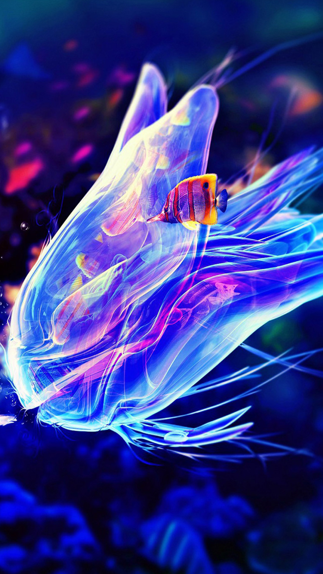 Blue Creative jellyfish Galaxy Note 3 Wallpaper