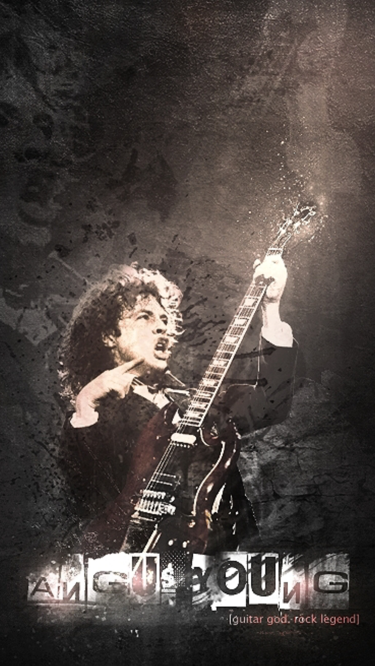 Music acdc angus young 3Wallpapers iPhone Parallax