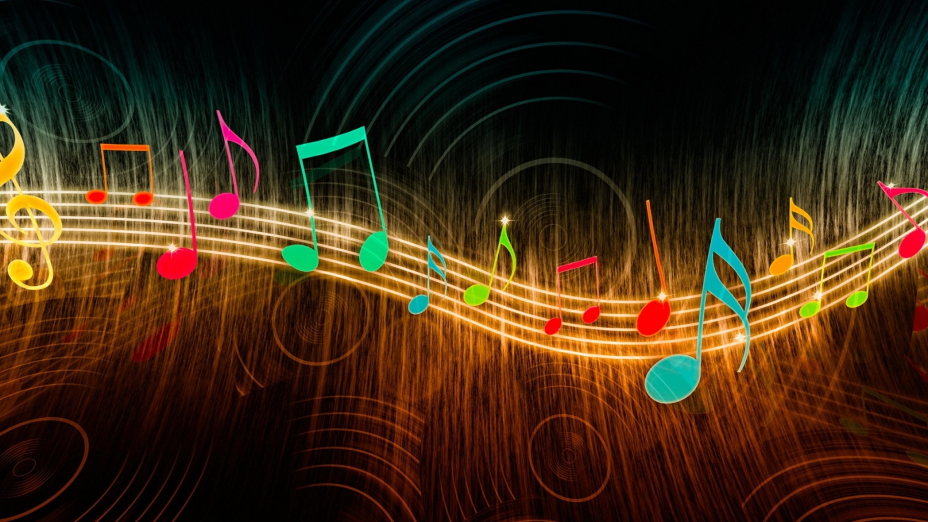 Colorful music note digital art wallpaper