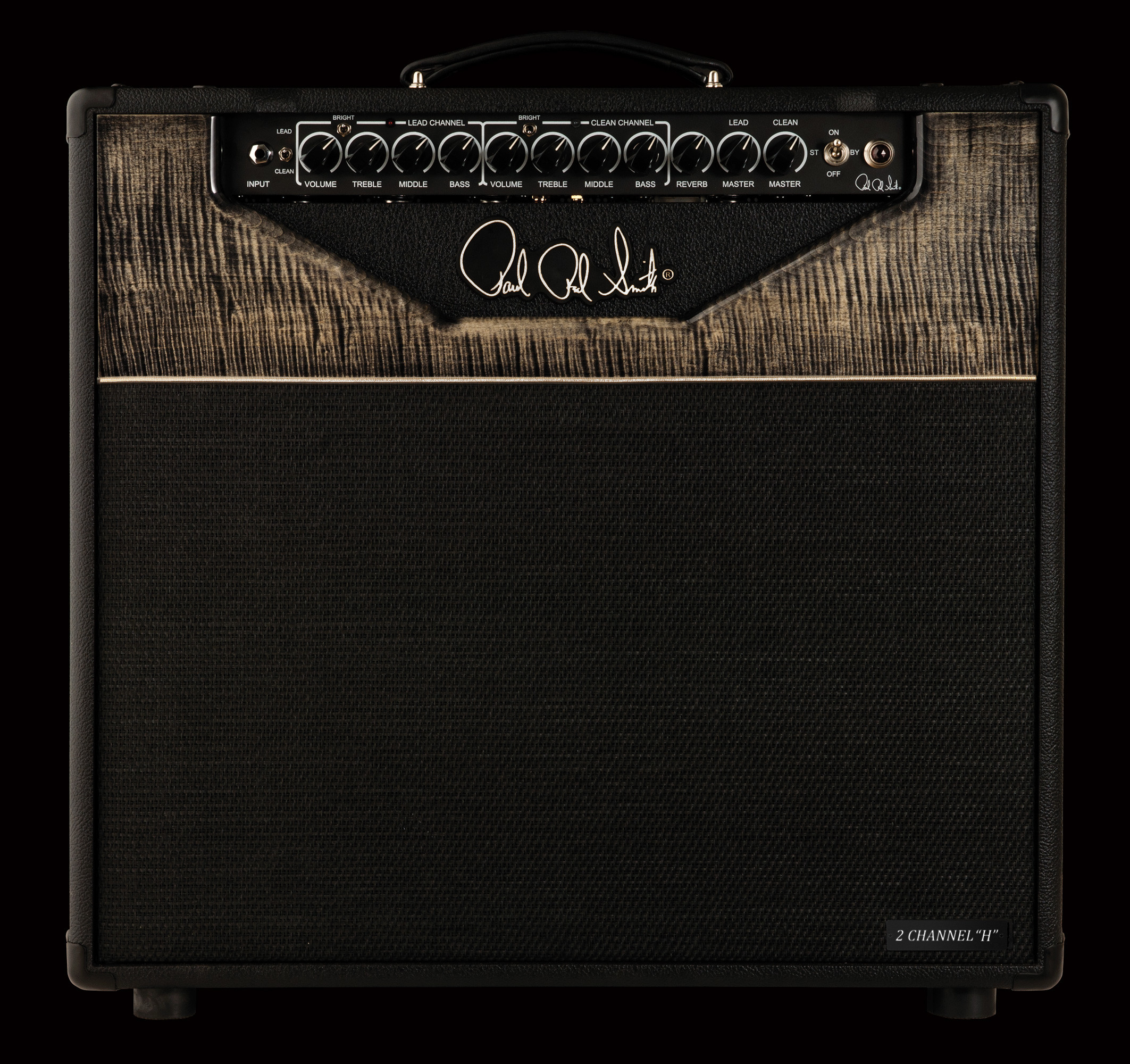 PRS Guitars core amplifier line is set to be offered with curly maple fascias as a standard feature, stained Charcoal. Introduced in 2009, the core line