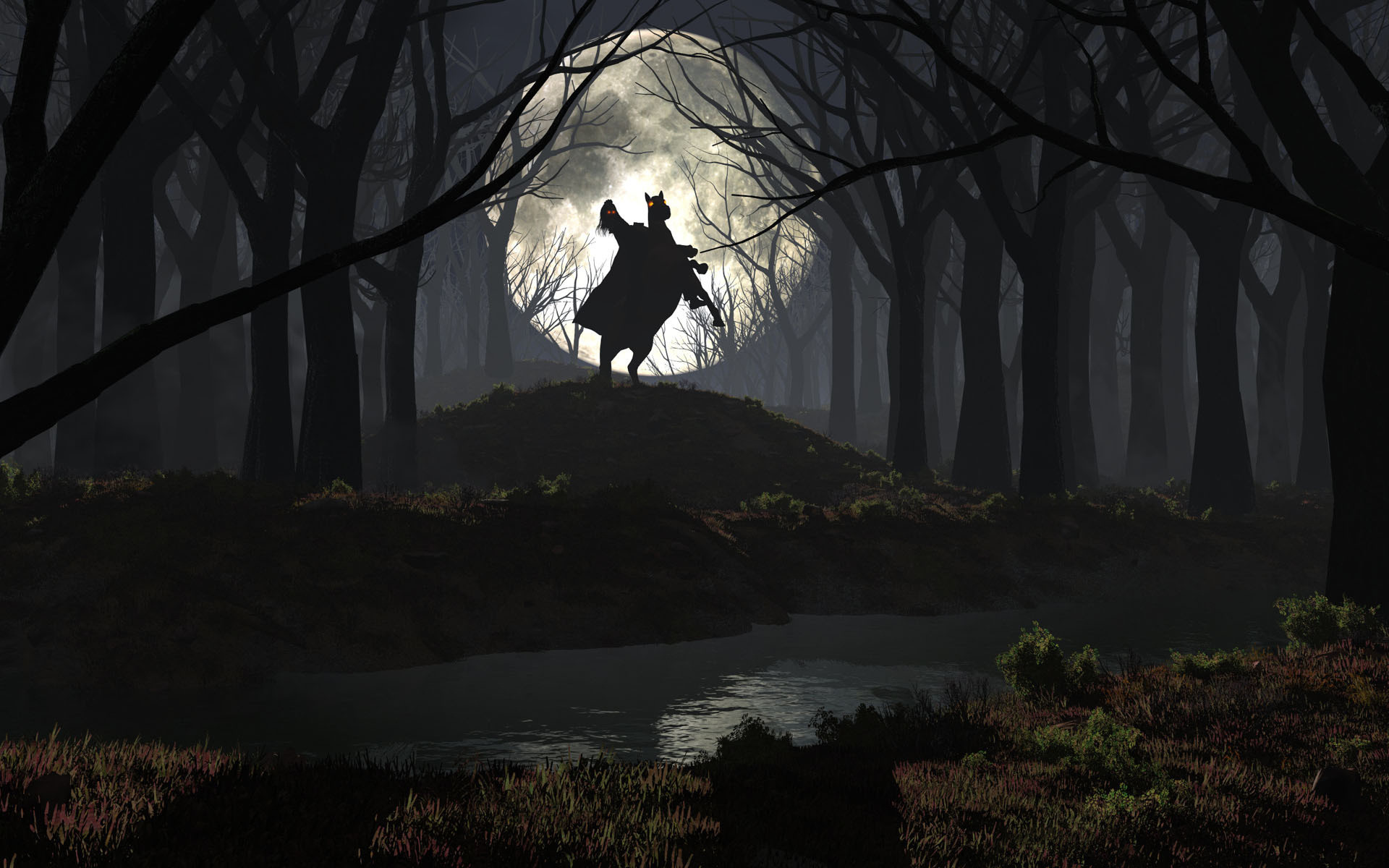 Rider in the spooky forest wallpaper, Rider in the spooky forest Fantasy HD  desktop wallpaper