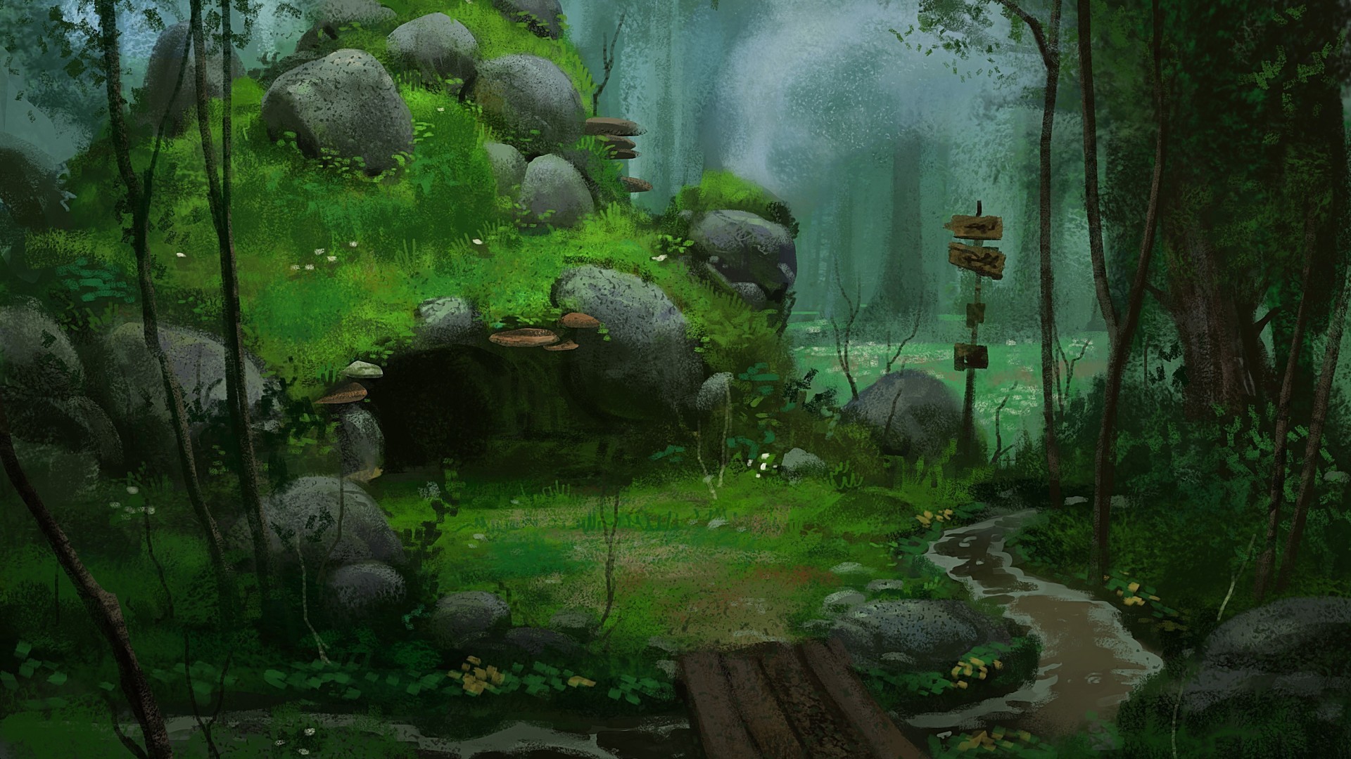 Anime Forest Background wallpaper