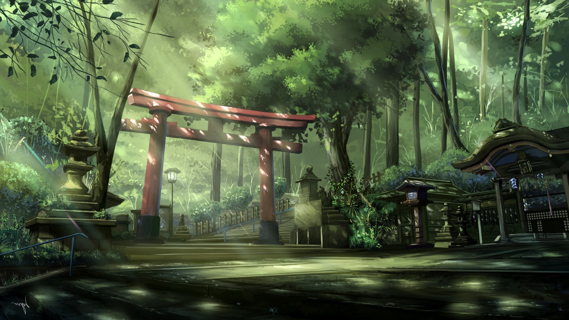 128+ Anime Forest Background
