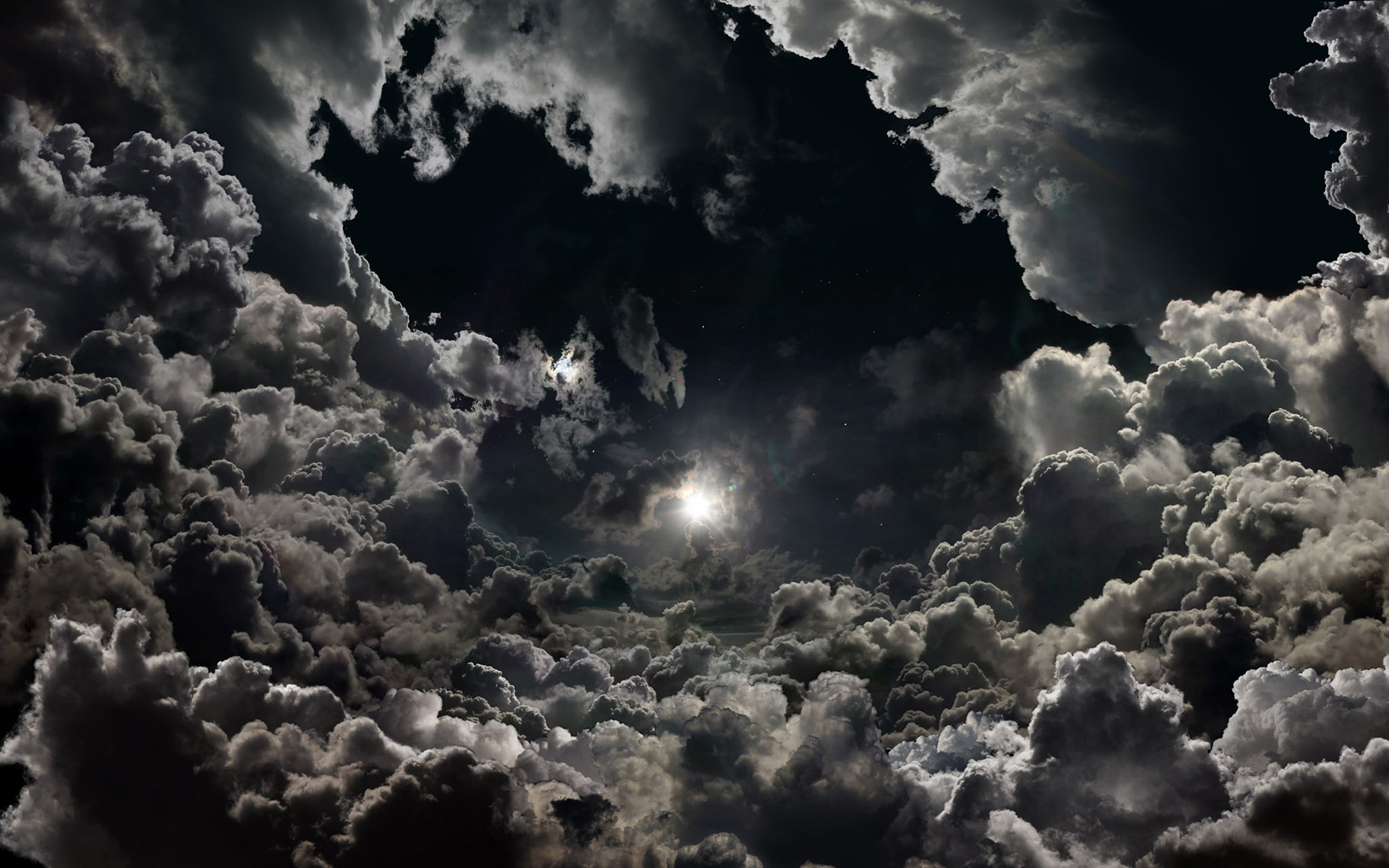 Moonlight moon night nature landscape clouds stars sky g wallpaper
