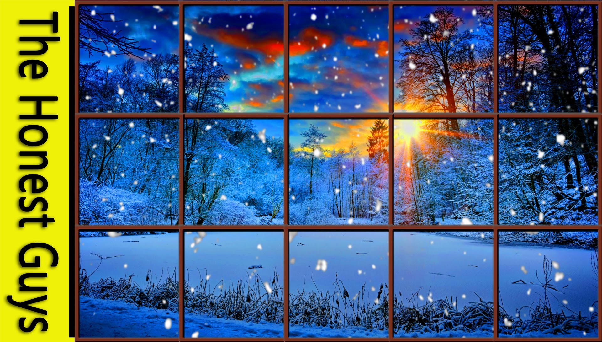 WINTER WINDOW SNOW SCENE 4K – Living Wallpaper with Ambient Fireplace Sounds – YouTube