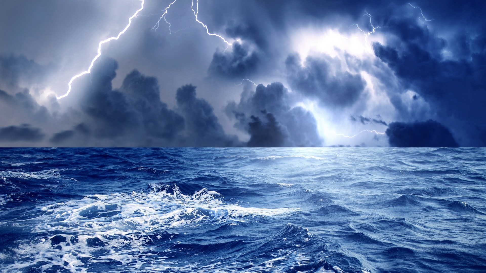 Lightning Storm at Sea | HD Exciting Storm At Sea Wallpaper