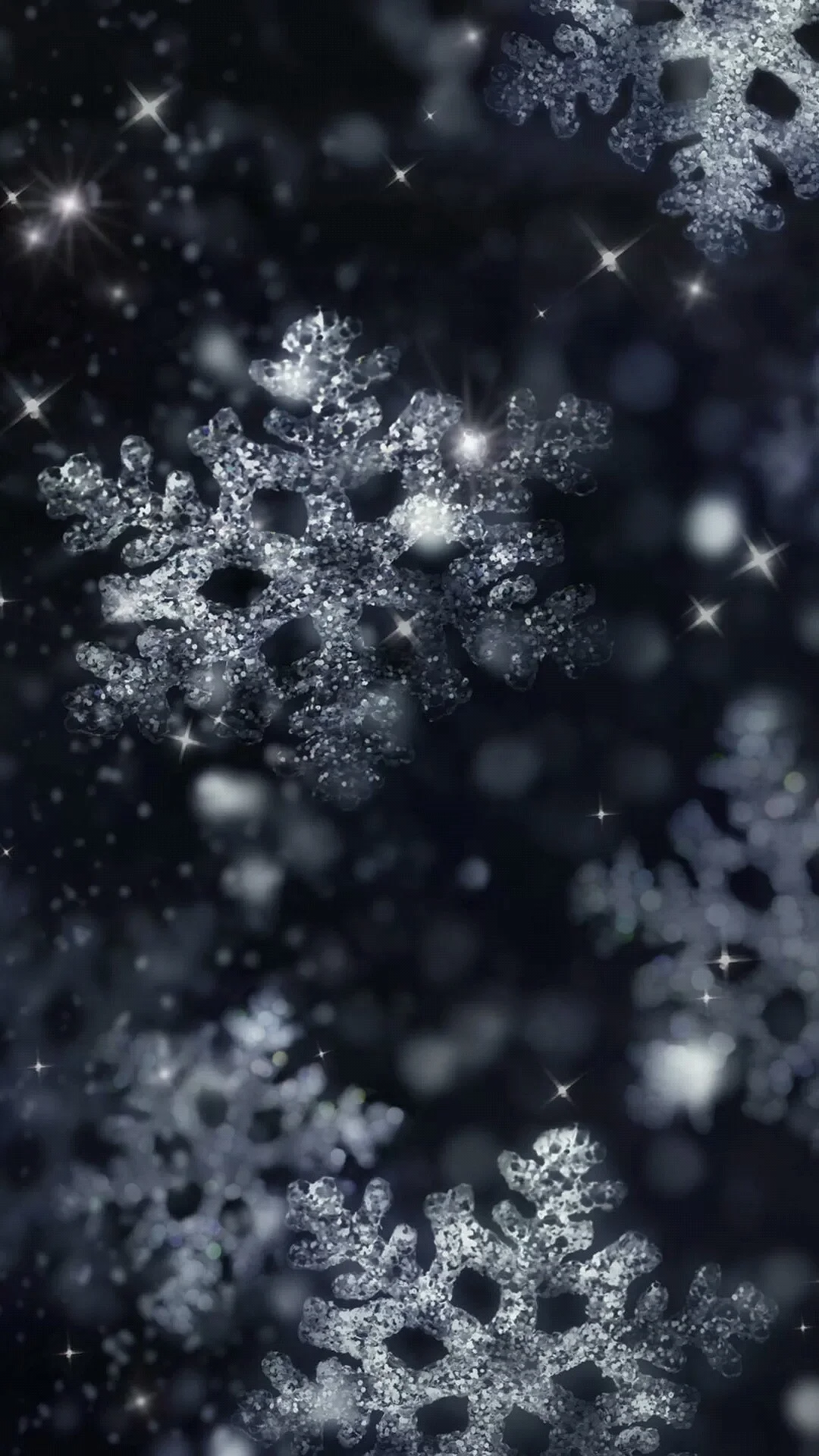 Night glittering snowflakes 1080 x 1920 Wallpapers available for free download