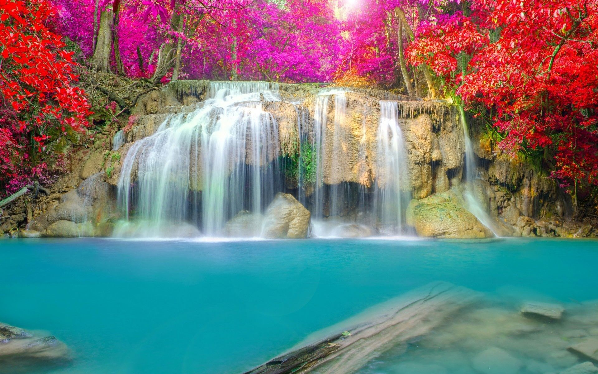 Jungle waterfall wallpaper for desktop laptop mobile