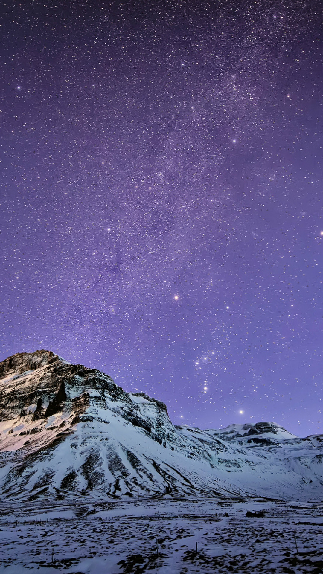 Snow Mountain Stars Skyscape #iPhone #wallpaper