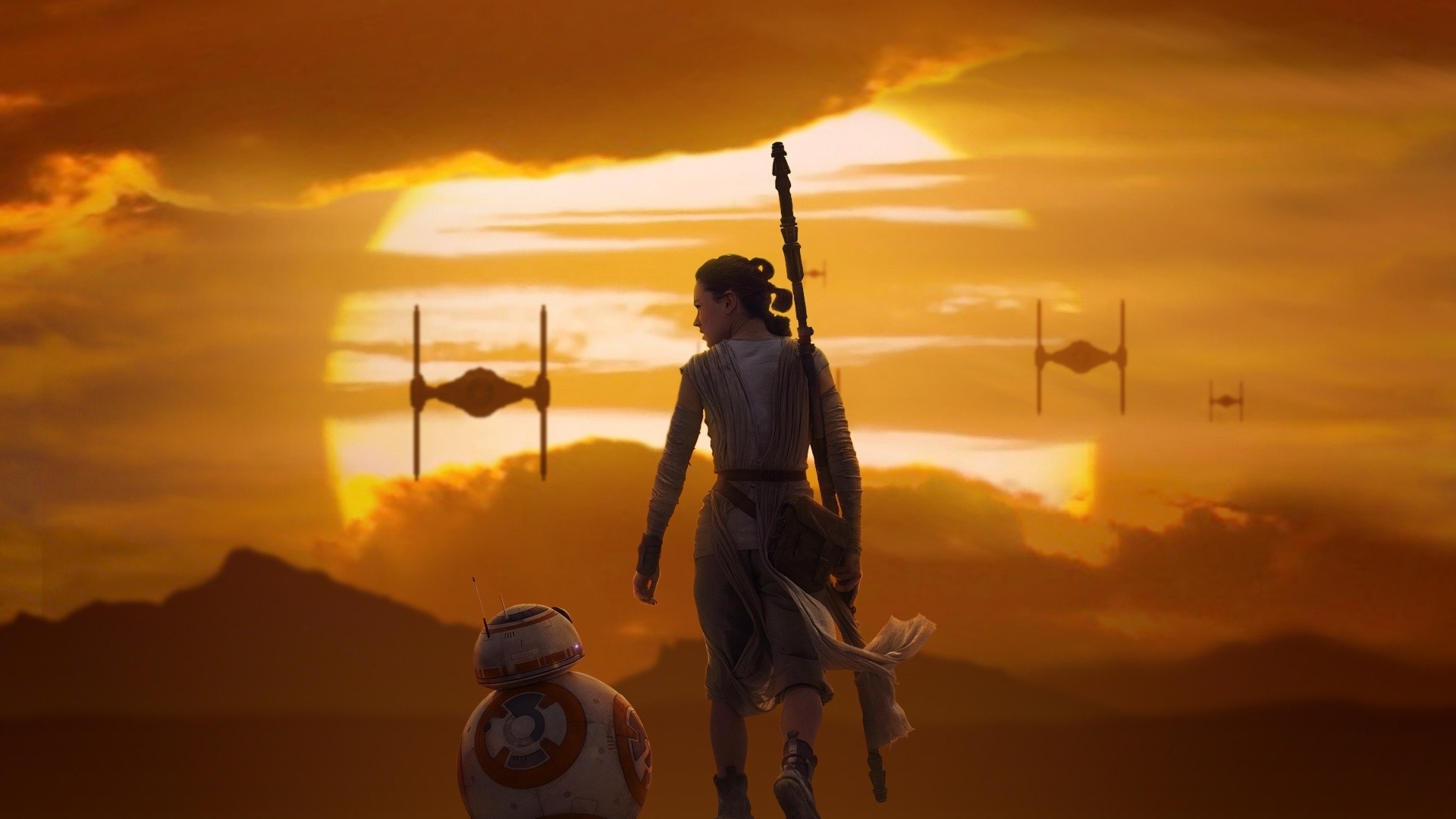 Rey BB 8 Star Wars The Force Awakens Wallpapers