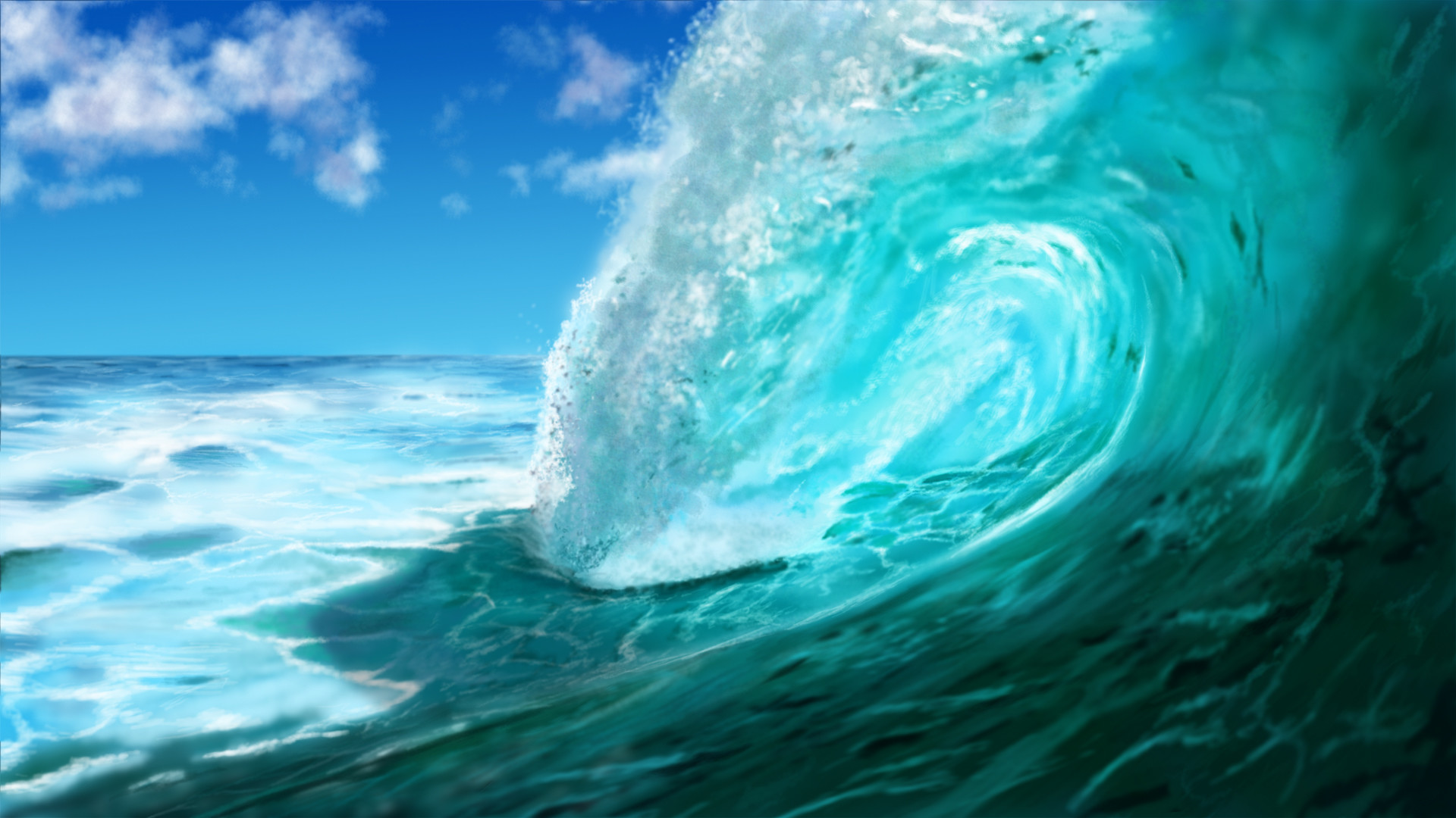 painted Wallpaper – Ocean Wave (Meereswoge, Welle by dasflon on .