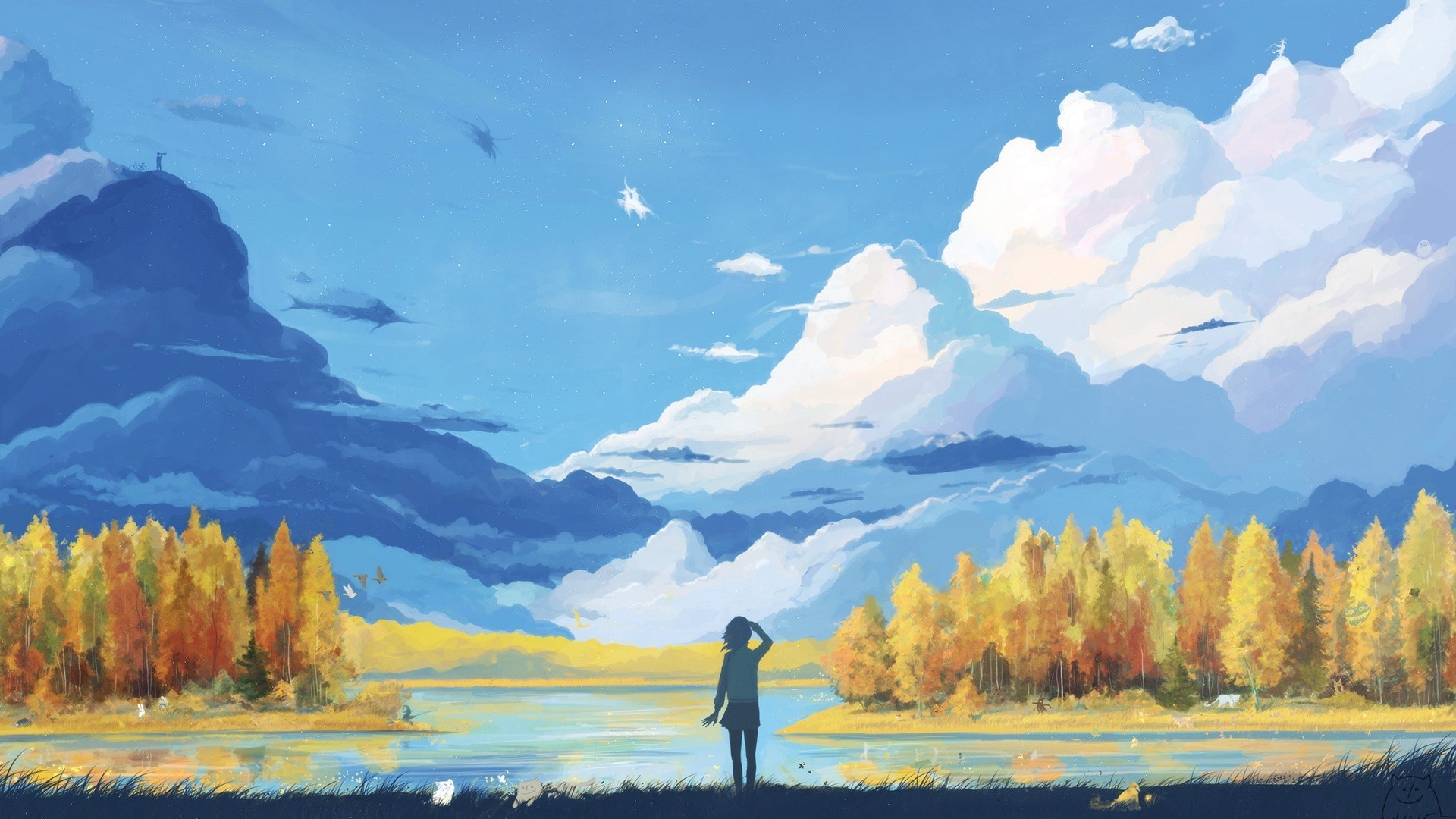 Anime, Landscape, Nature, Fantasy art, Minimalism, Vector Wallpapers HD / Desktop and Mobile Backgrounds