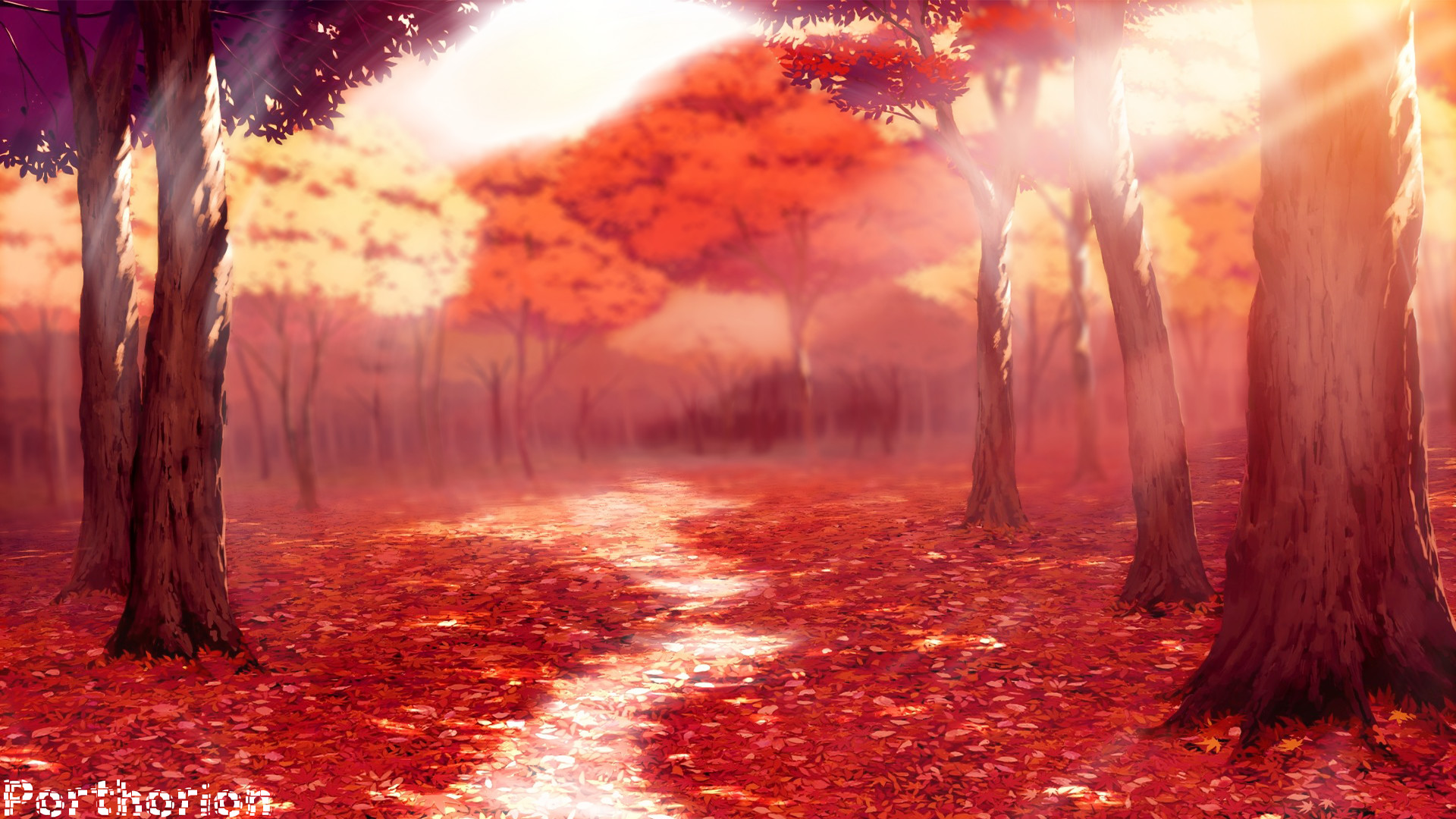 Fall / Autemn Season Anime Style – Wallpaper by porthorion