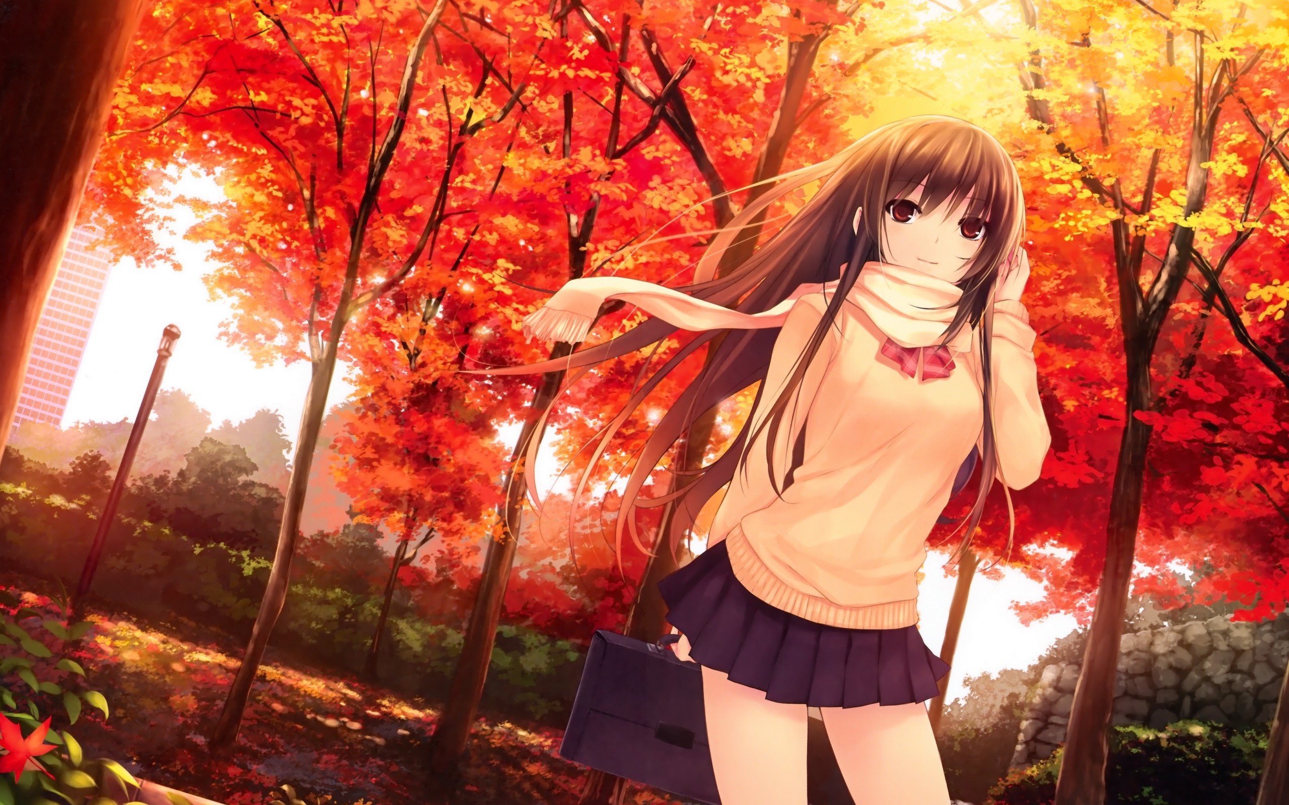 Anime Autumn Leaves Wallpapers - Wallpaper Cave