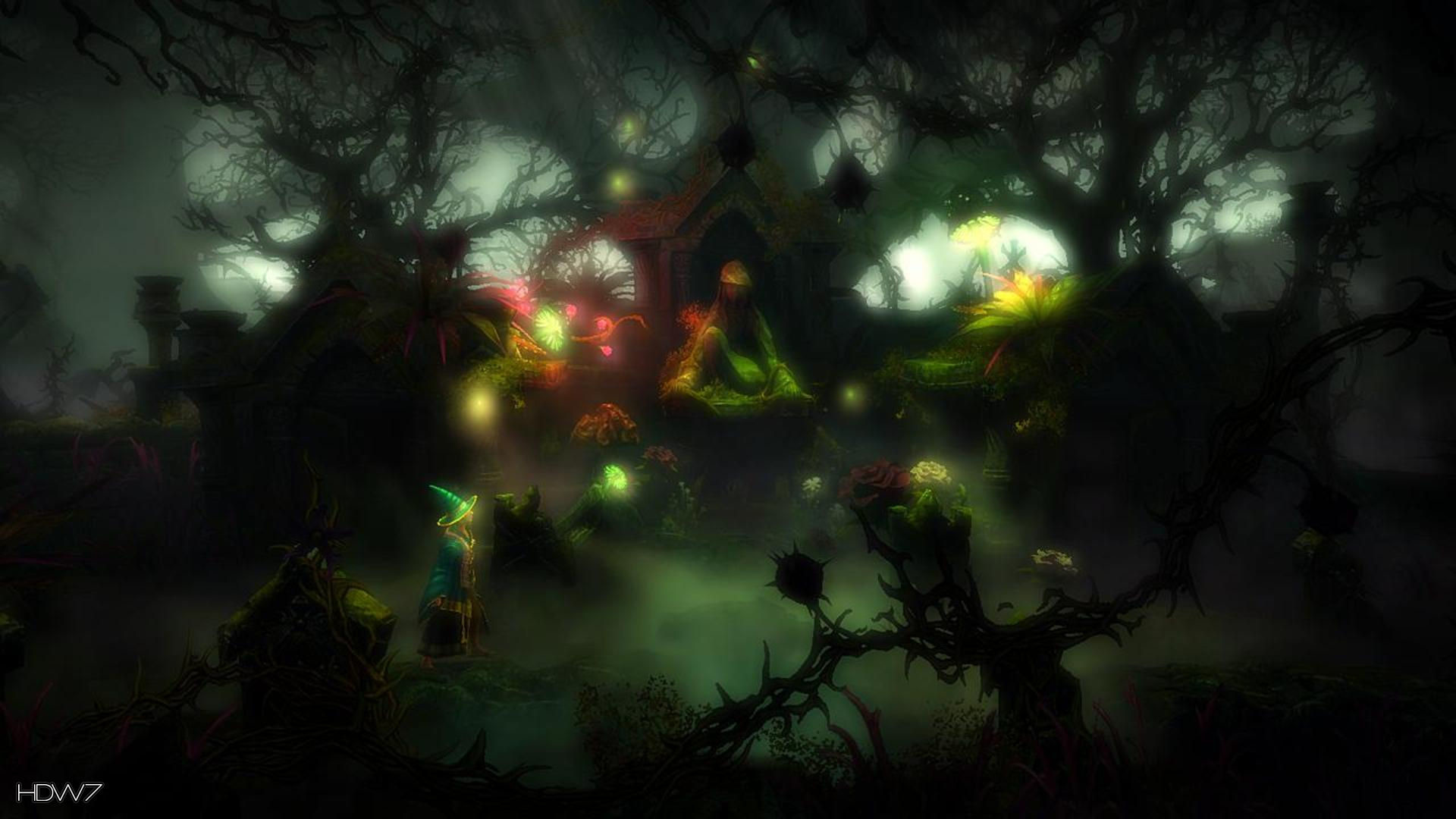 Trine 2 wizard spooky forest widescreen hd wallpaper