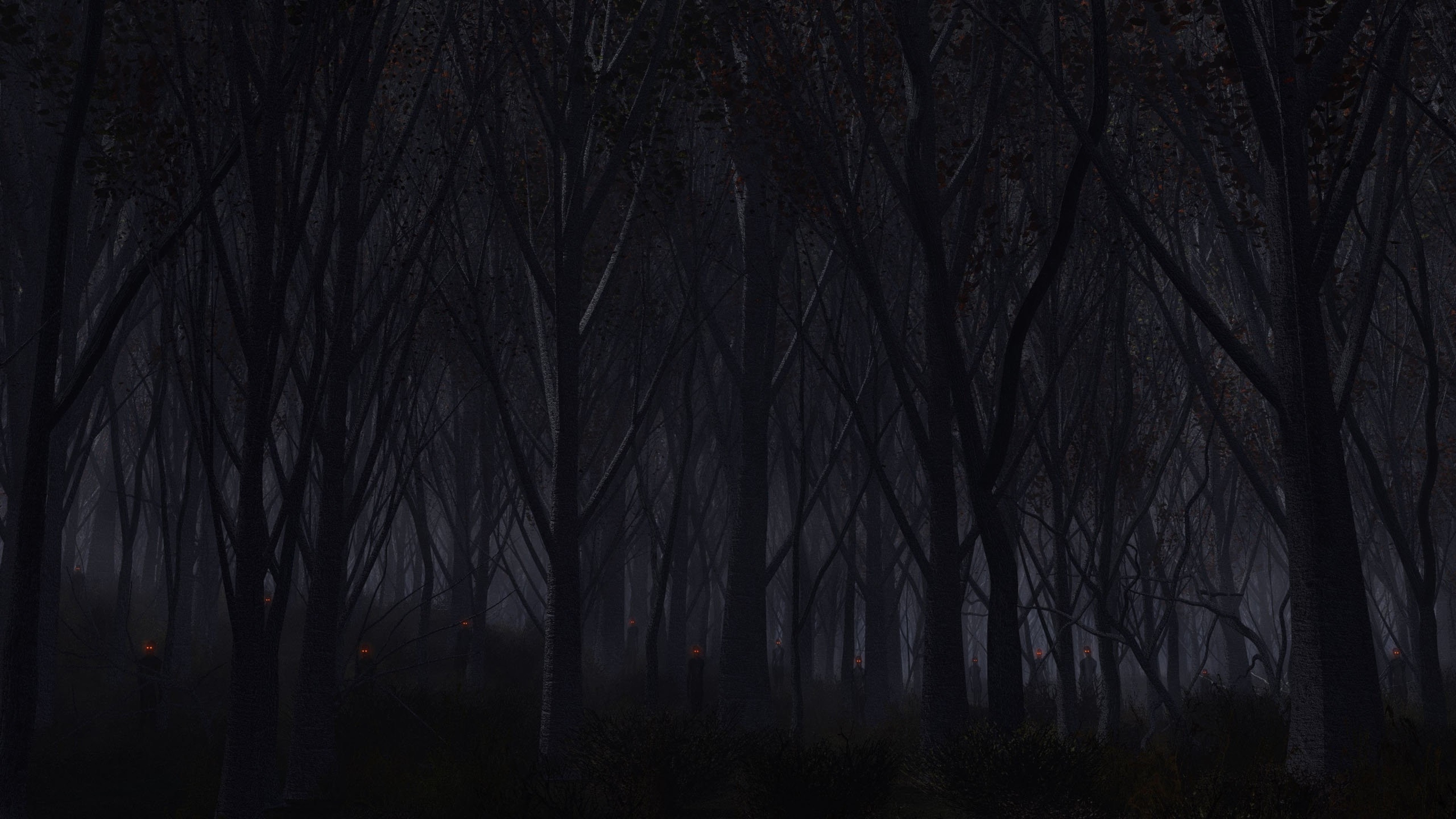 Preview wallpaper forest, trees, background, dark 3840×2160
