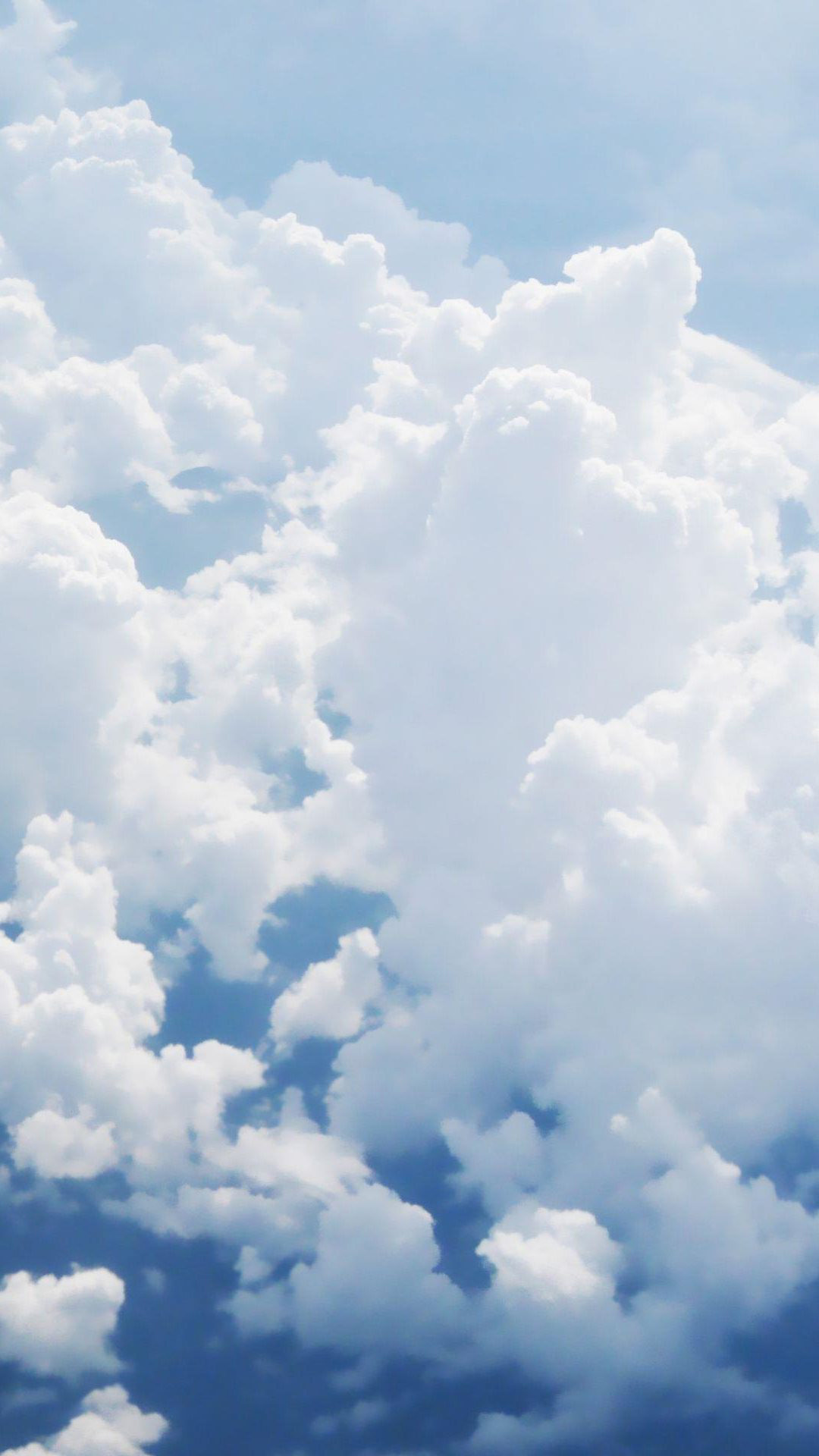 Puffy Clouds Baby Blue Sky Android Wallpaper