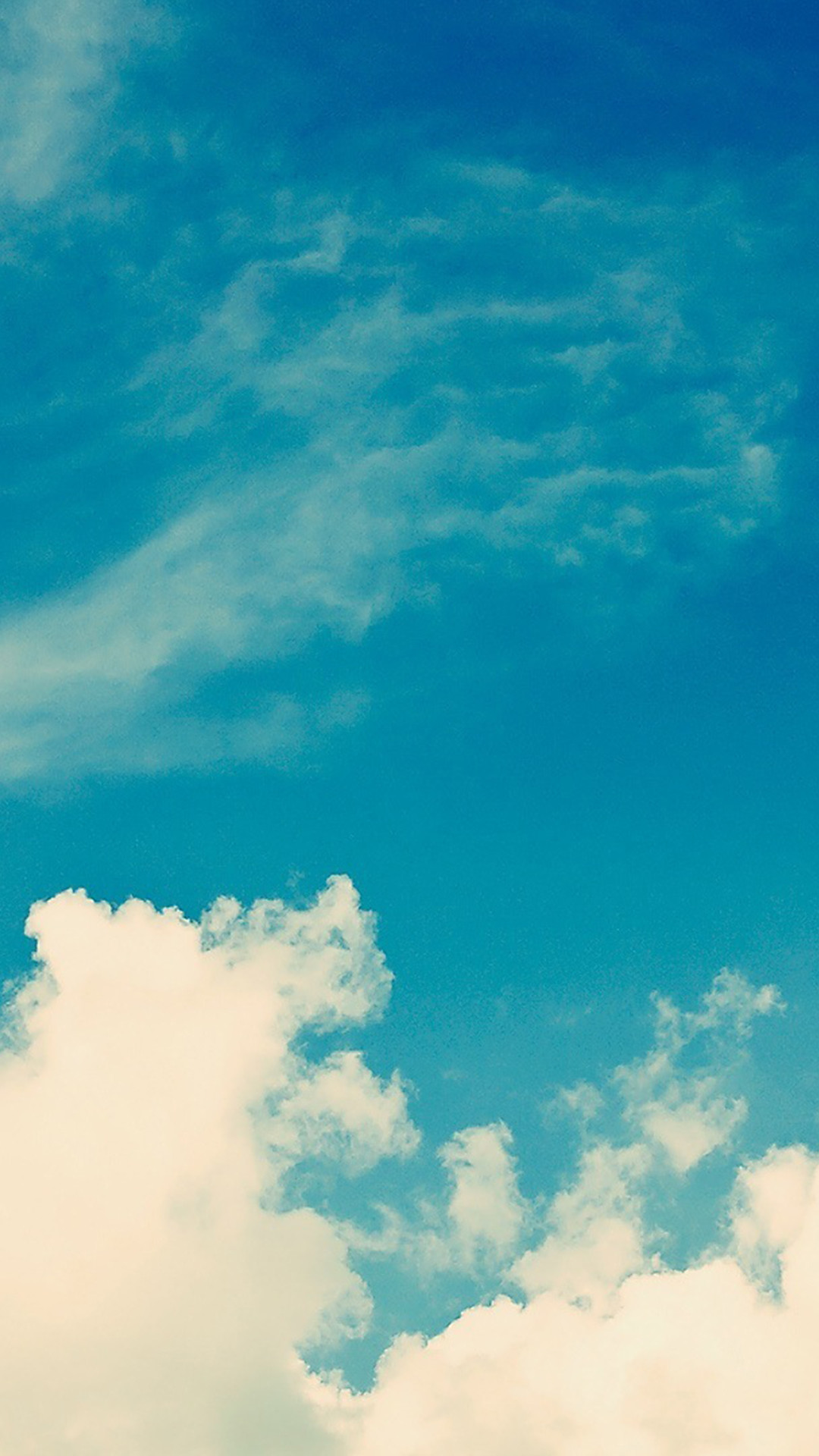 White Vintage Clouds Blu Sky iPhone 6 Plus HD Wallpaper