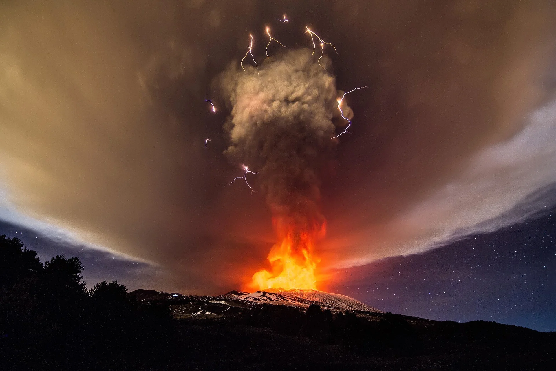 vulcano, Fire, Nature, Volcano, Lava, Lightning, Clouds, Smoke Wallpapers  HD / Desktop and Mobile Backgrounds