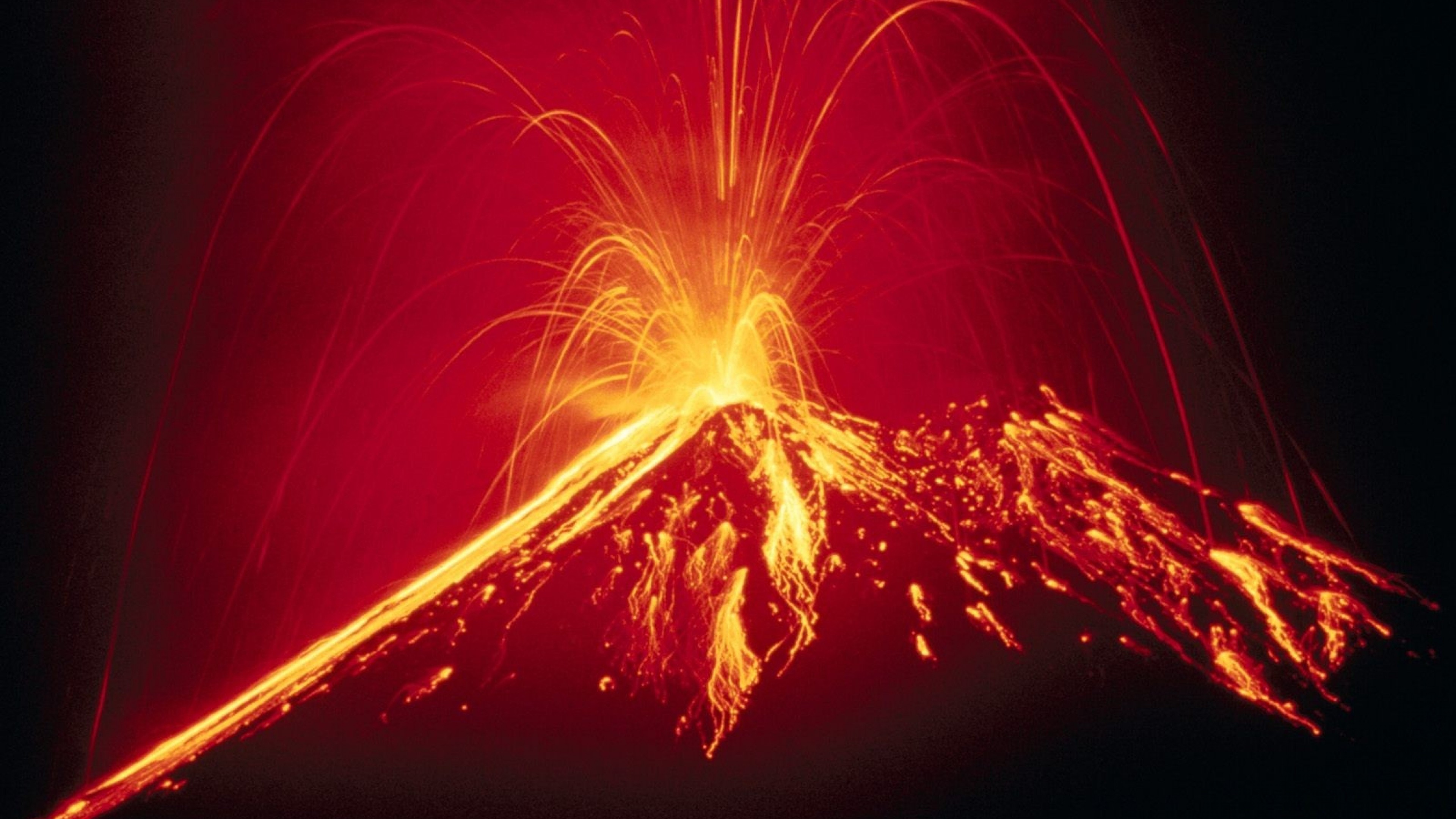 Preview wallpaper volcano, eruption, lava, fountain 3840×2160