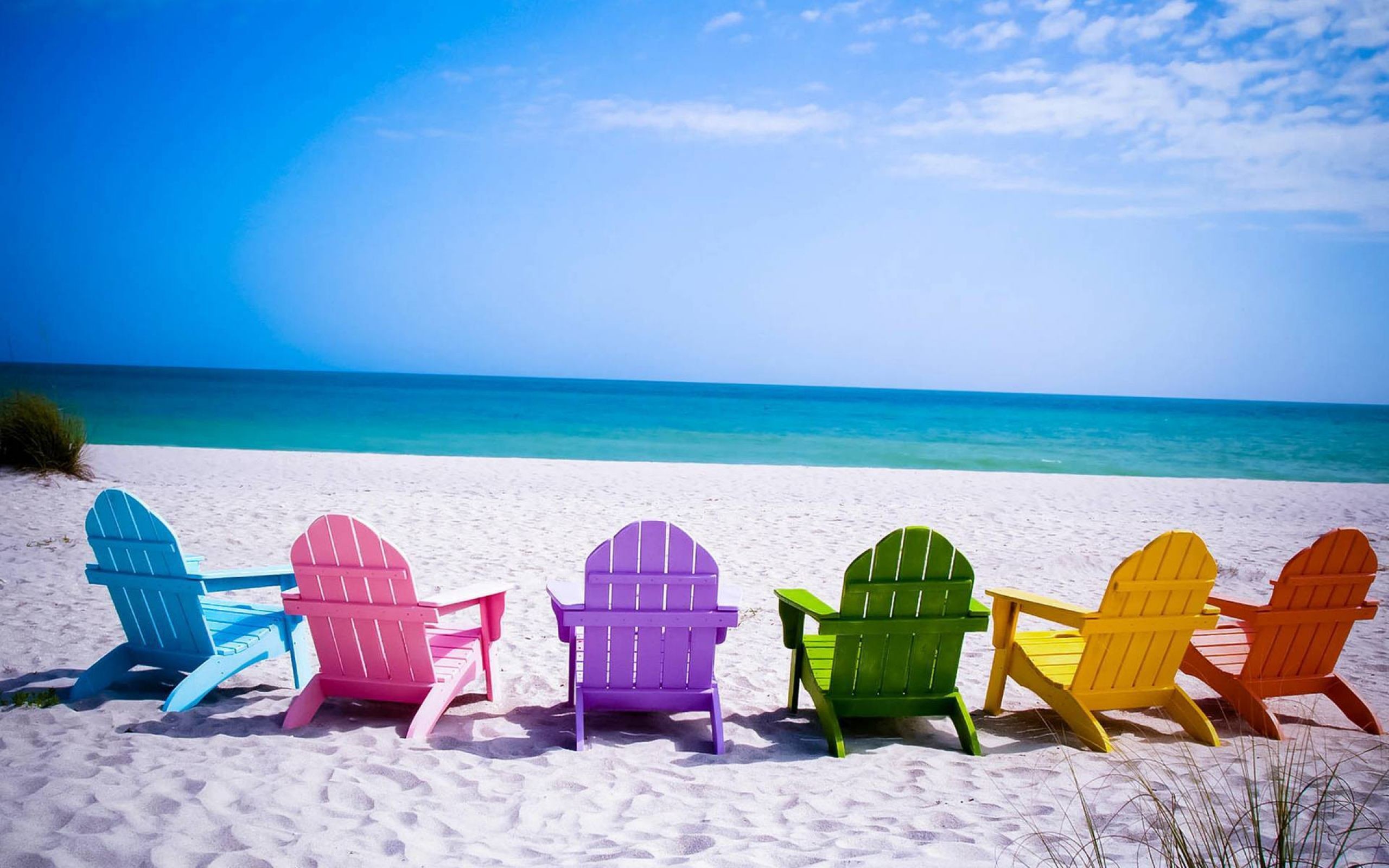 Summer Beach Chairs Desktop Wallpaper