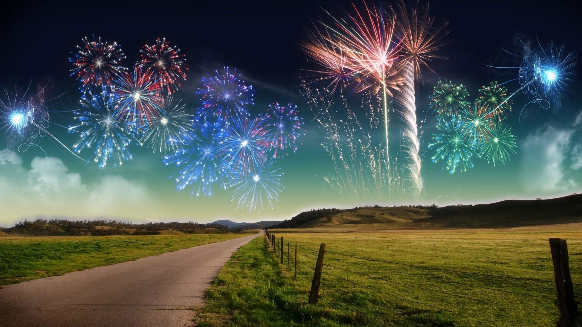 Bright fireworks field scenery wallpaper wide wallpapers1280x800,1440×900,1680×1050 – hd