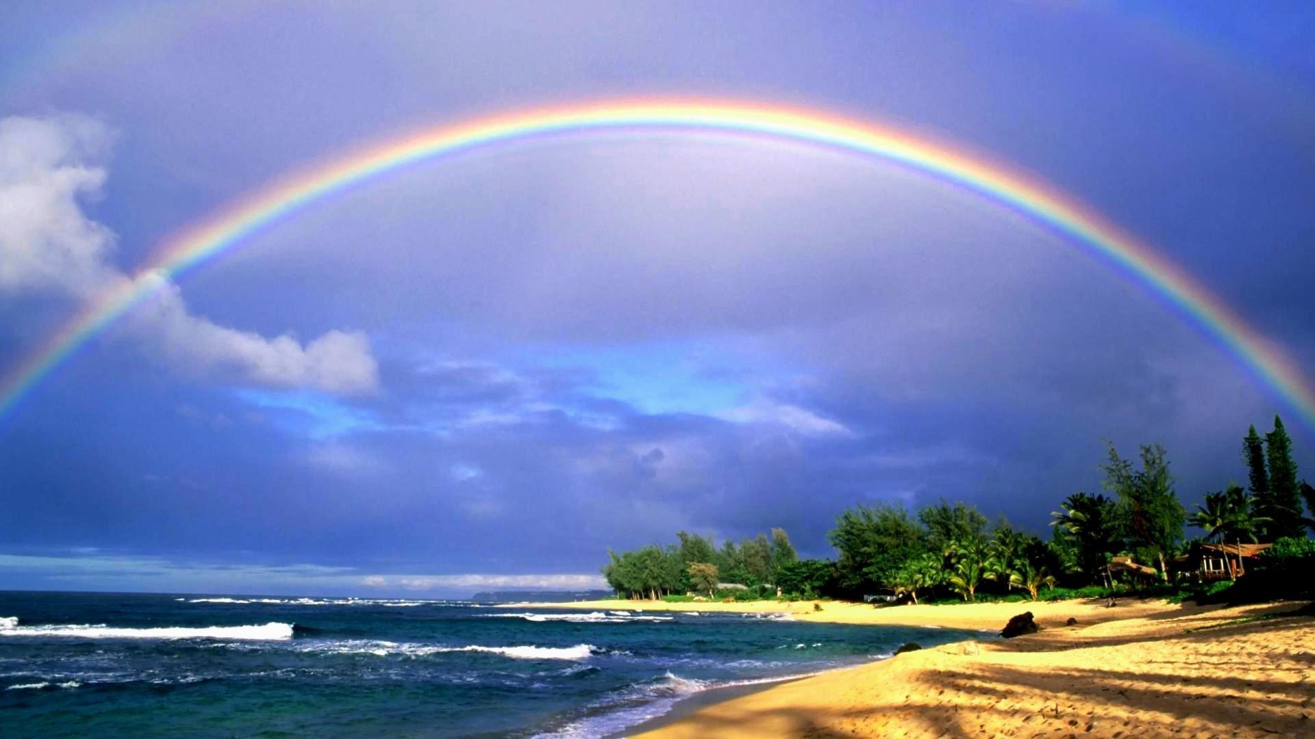 Rainbow Hawaii Beach Wallpaper HD Free Download